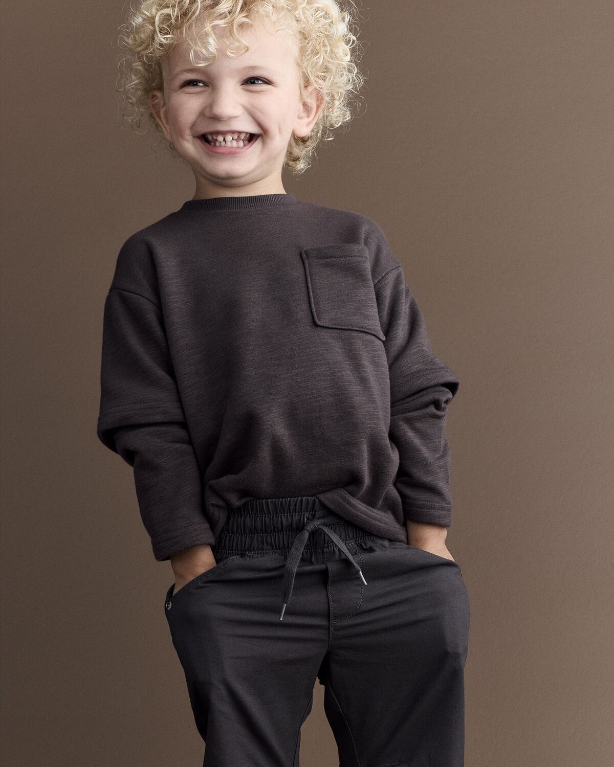 Toddler Boy Canvas Pull-On Pant - Dark Grey - Image 5