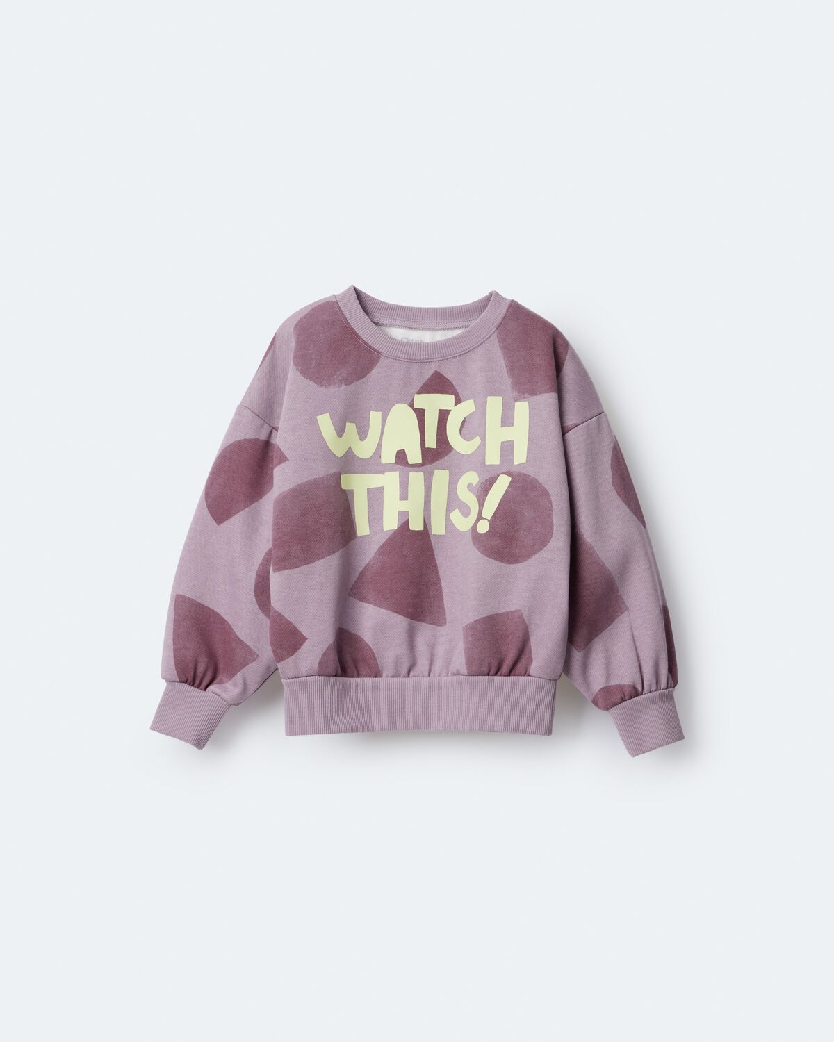 Toddler Girl Watch This!' Shapes Dolman-Sleeve Sweatshirt - Mauve - Image 2