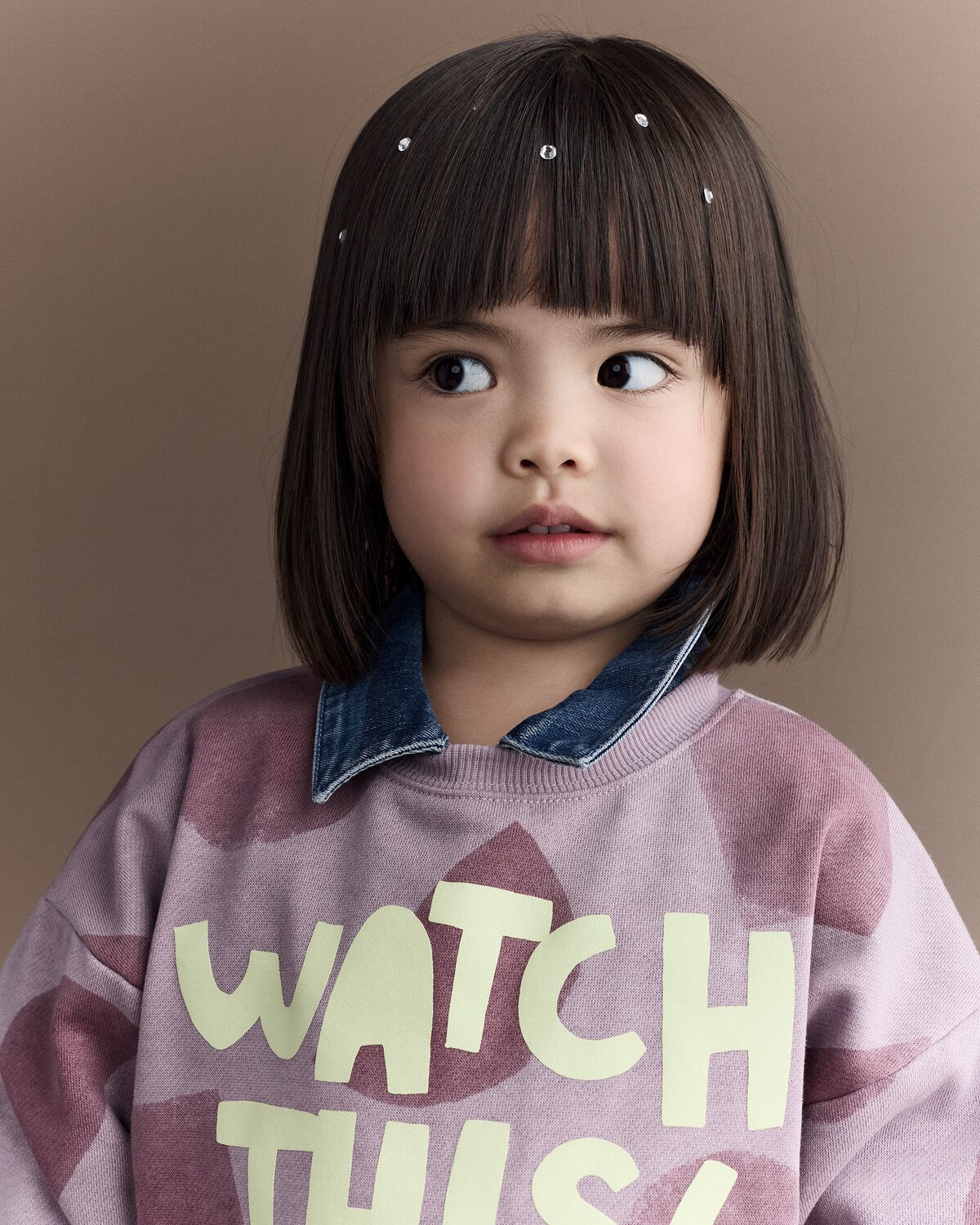 Toddler Girl Watch This!' Shapes Dolman-Sleeve Sweatshirt - Mauve - Image 5