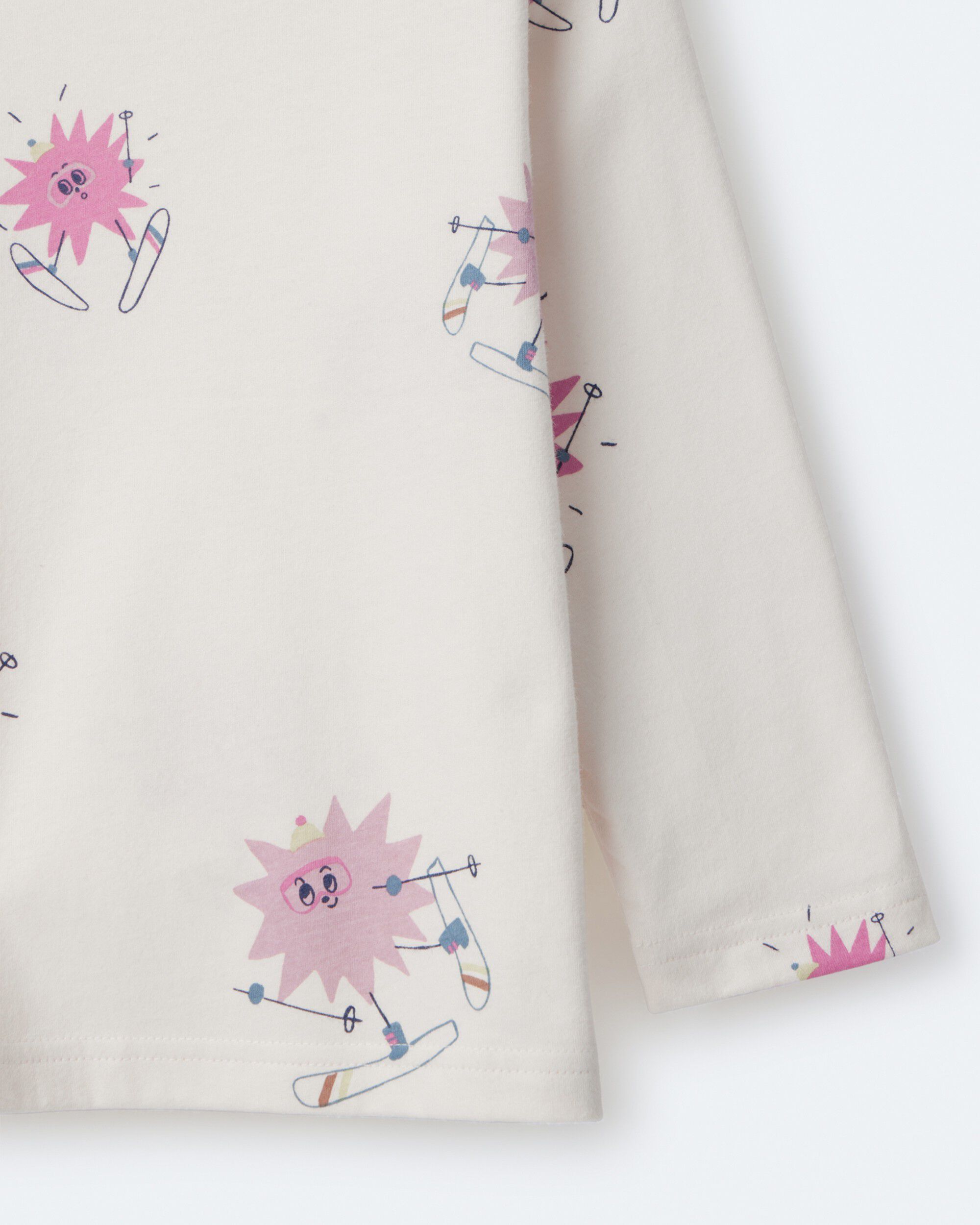 Toddler Girl Long-Sleeve Relaxed Graphic Tee in Popcorn Print - Light Pink - Image 5