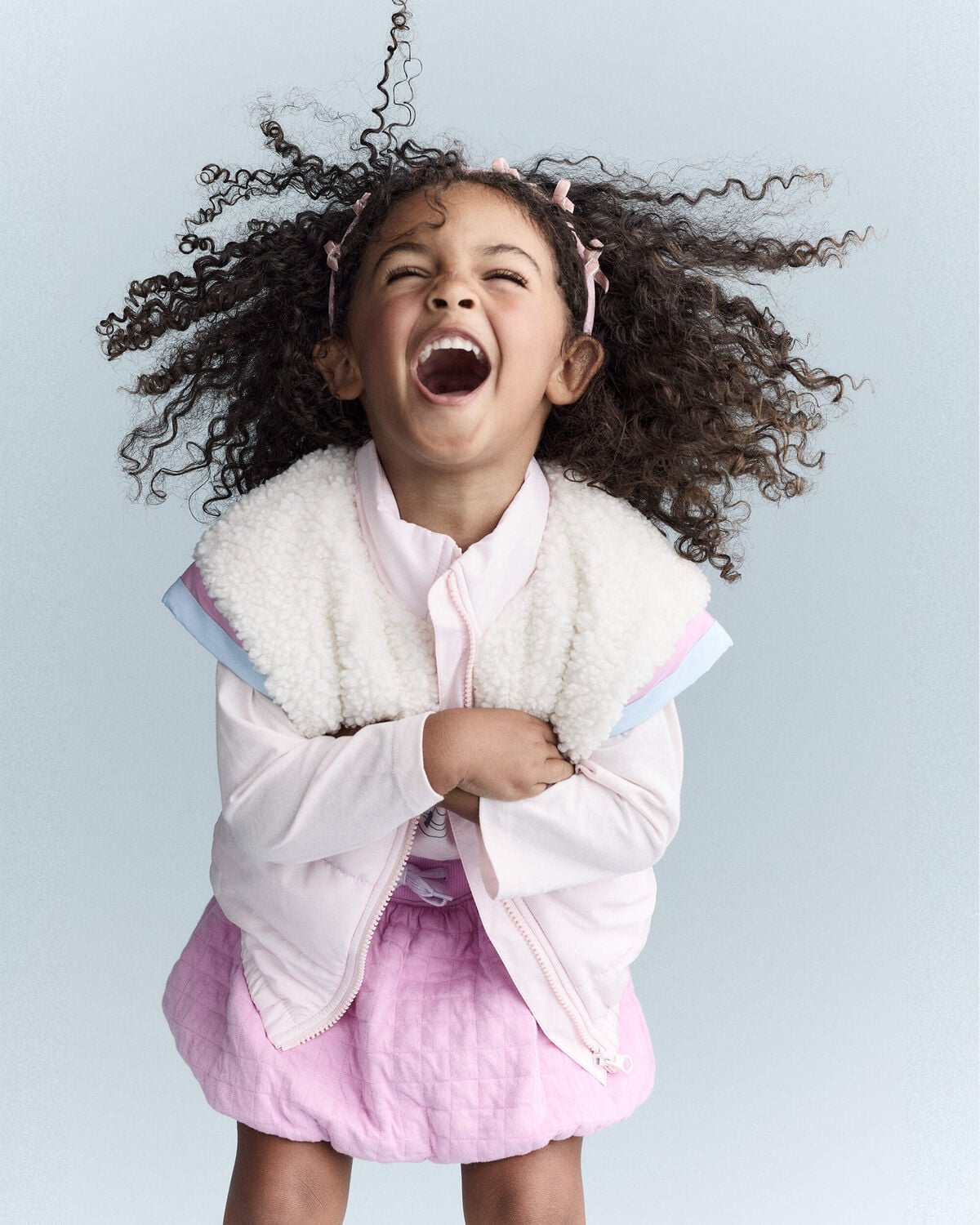 Toddler Girl Colorblock Zip-Up Jacket - Light Pink/Cream
