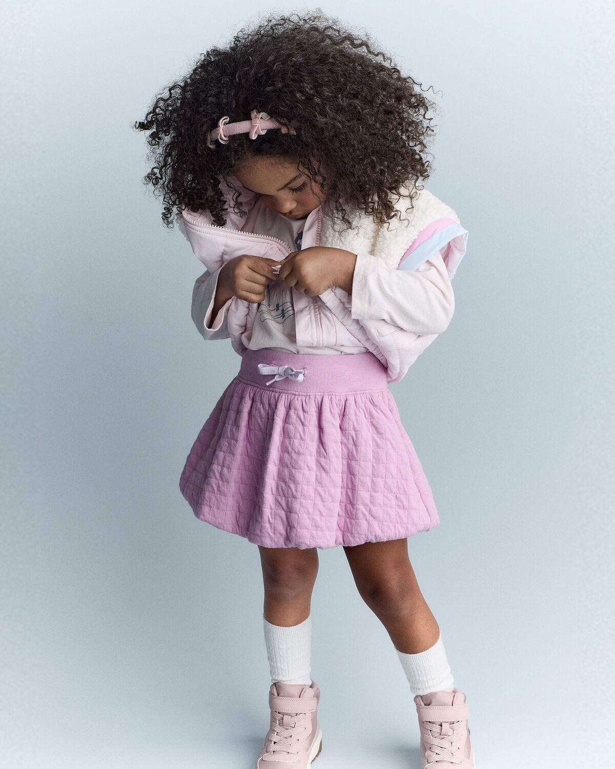 Toddler Girl Colorblock Zip-Up Jacket - Light Pink/Cream - Image 4