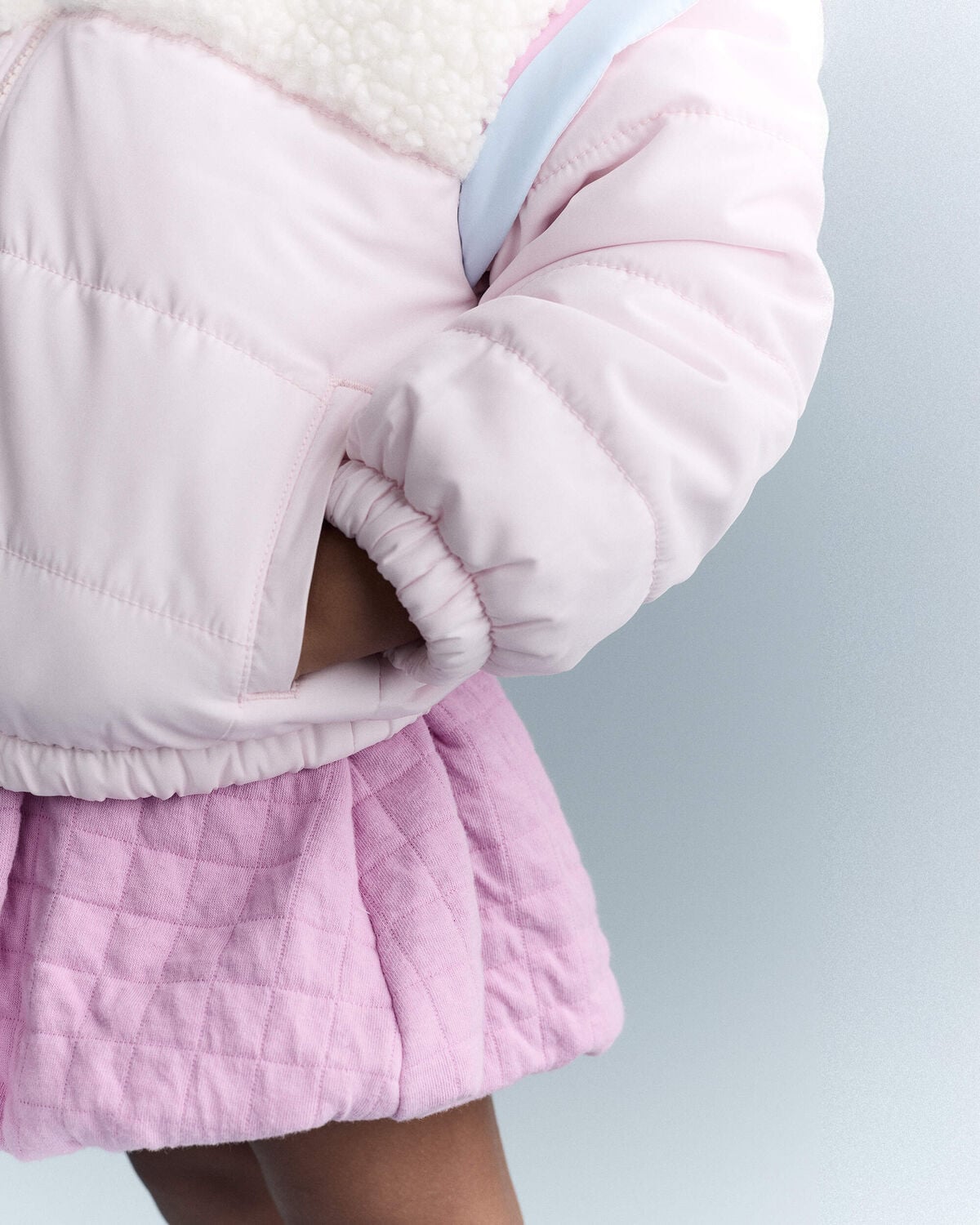 Toddler Girl Colorblock Zip-Up Jacket - Light Pink/Cream - Image 5