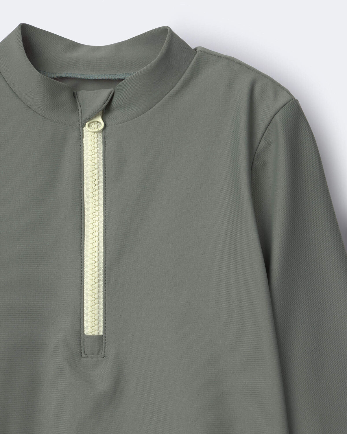 Toddler Half-Zip Long-Sleeve Rashguard - Olive - Image 6
