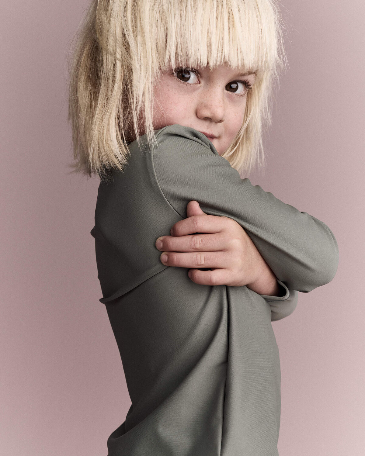 Toddler Half-Zip Long-Sleeve Rashguard - Olive - Image 4