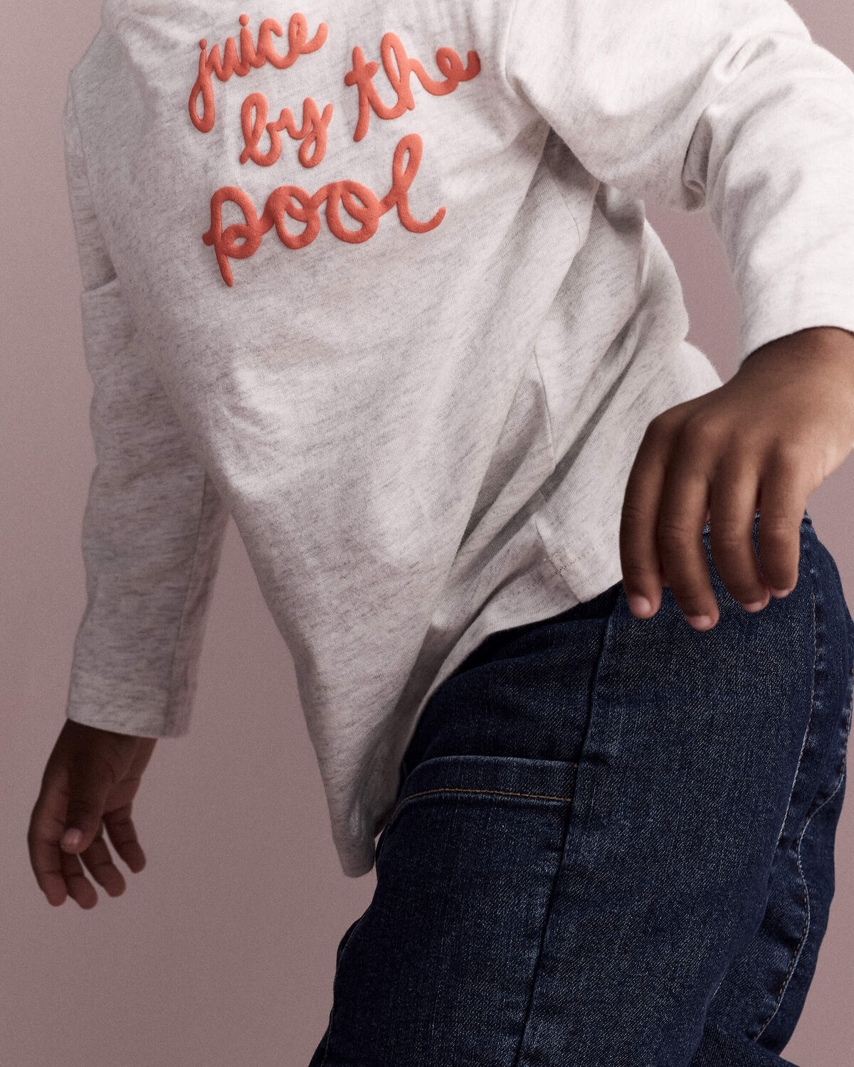 Toddler 'Juice By The Pool' Long-Sleeve Relaxed Graphic Tee - Heather Grey - Image 5