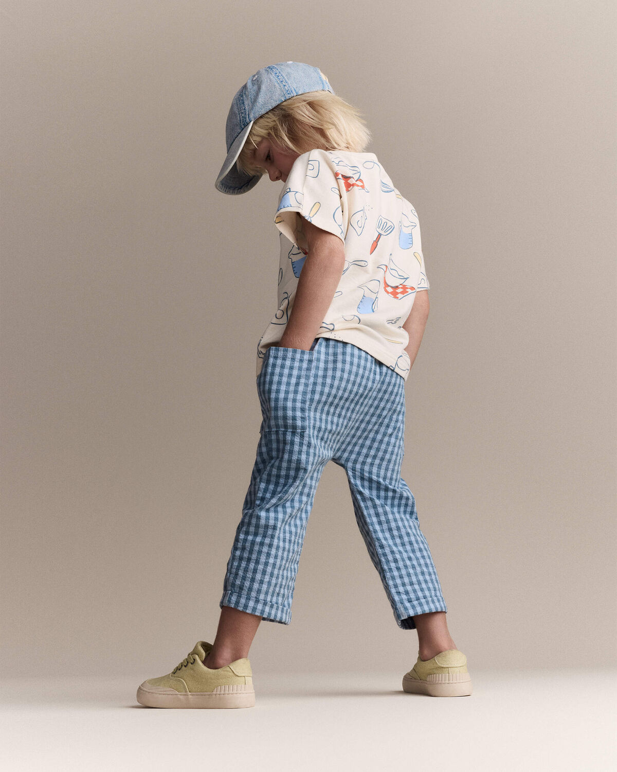 Toddler Seersucker Playground Pant with Pockets - Blue - Image 2
