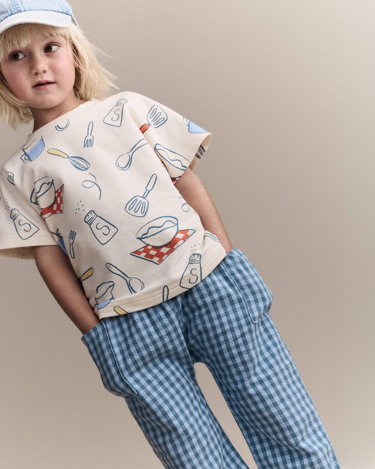 Toddler Seersucker Playground Pant with Pockets - Blue - Image 4