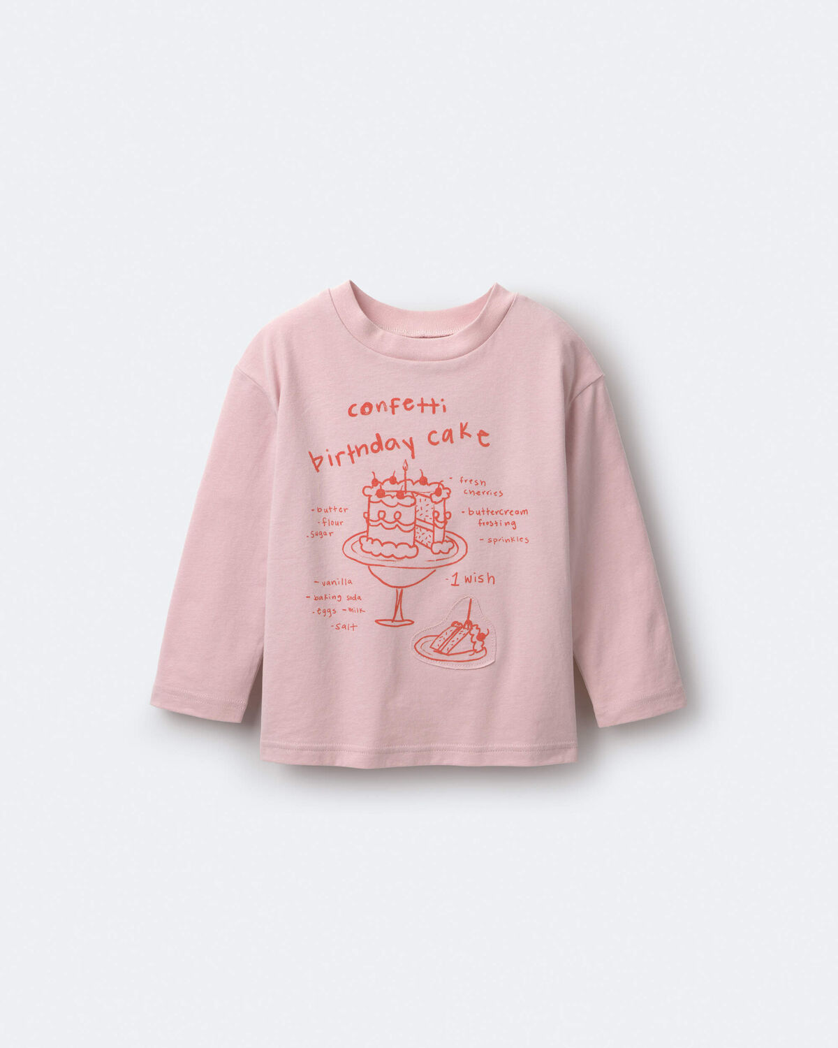 Toddler Girl Birthday Cake Long-Sleeve Relaxed Graphic Tee - Light Pink - Image 2