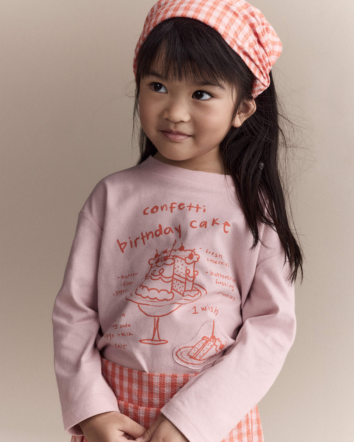 Toddler Girl Birthday Cake Long-Sleeve Relaxed Graphic Tee - Light Pink - Image 3