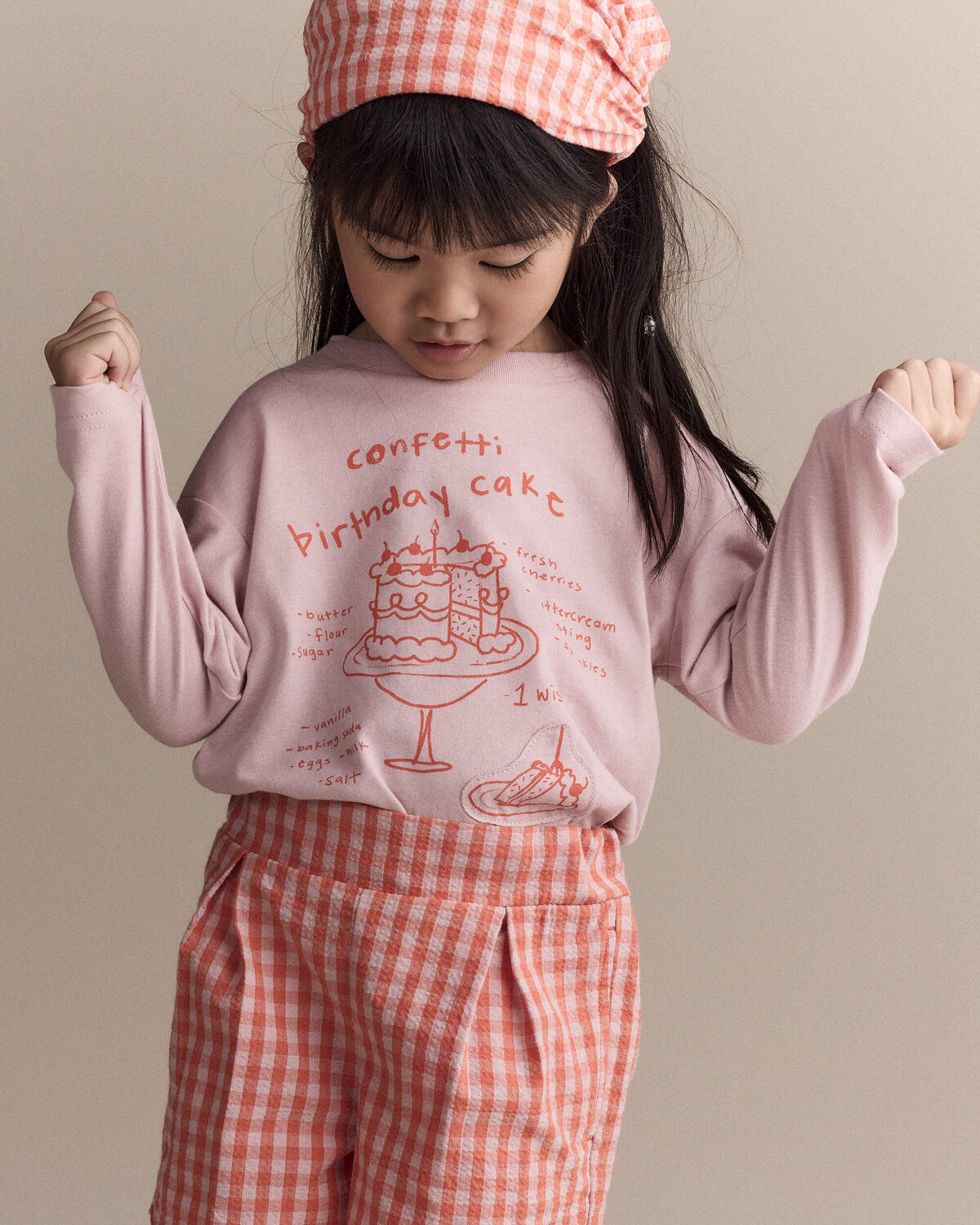 Toddler Girl Birthday Cake Long-Sleeve Relaxed Graphic Tee - Light Pink - Image 5
