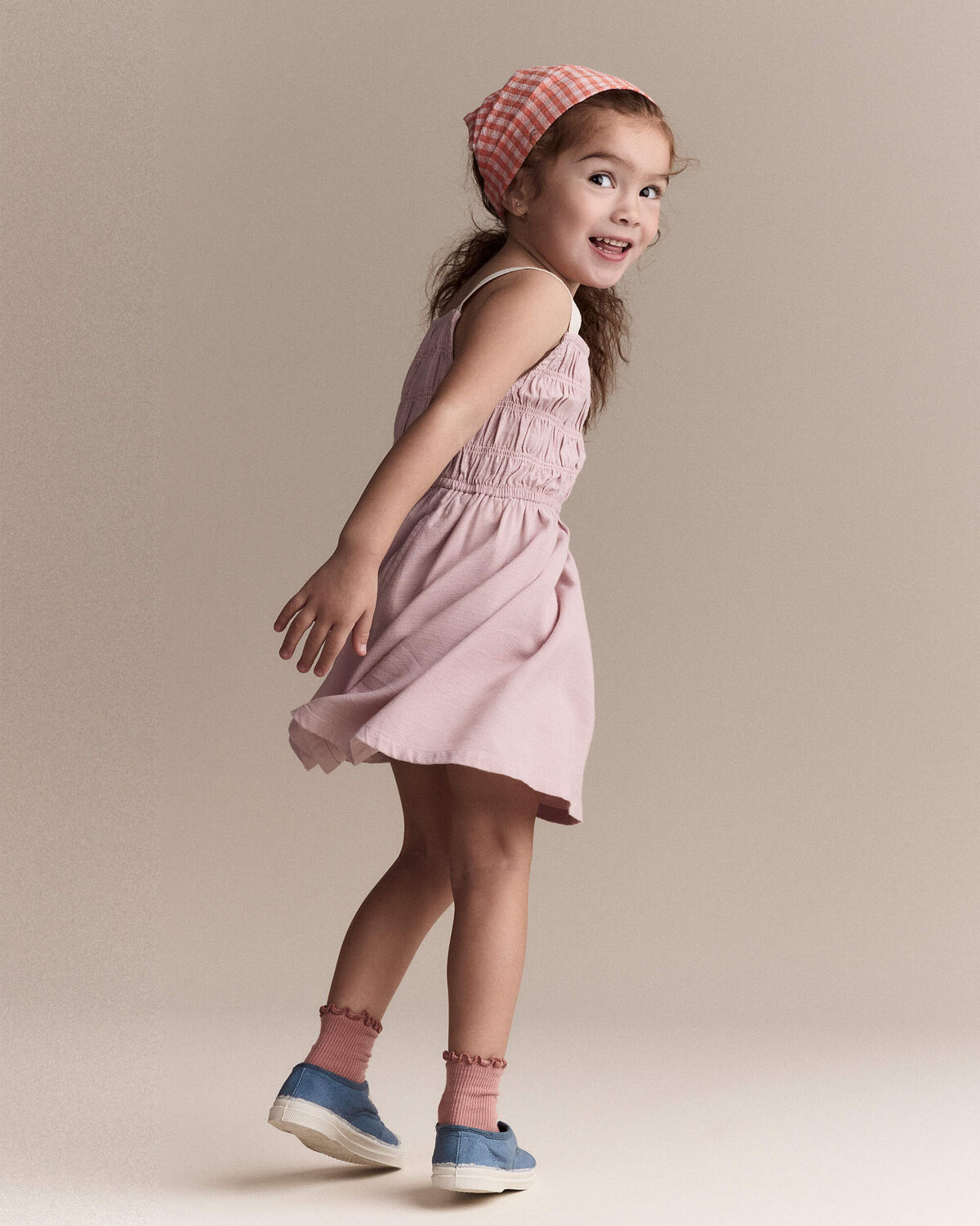 Toddler Girl Smocked Dress - Light Pink