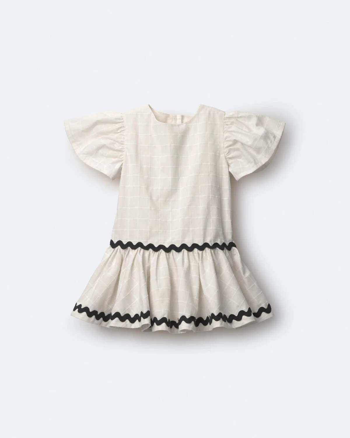Toddler Girl Ric-Rac Short-Sleeve Dropwaist Dress - Cream - Image 2