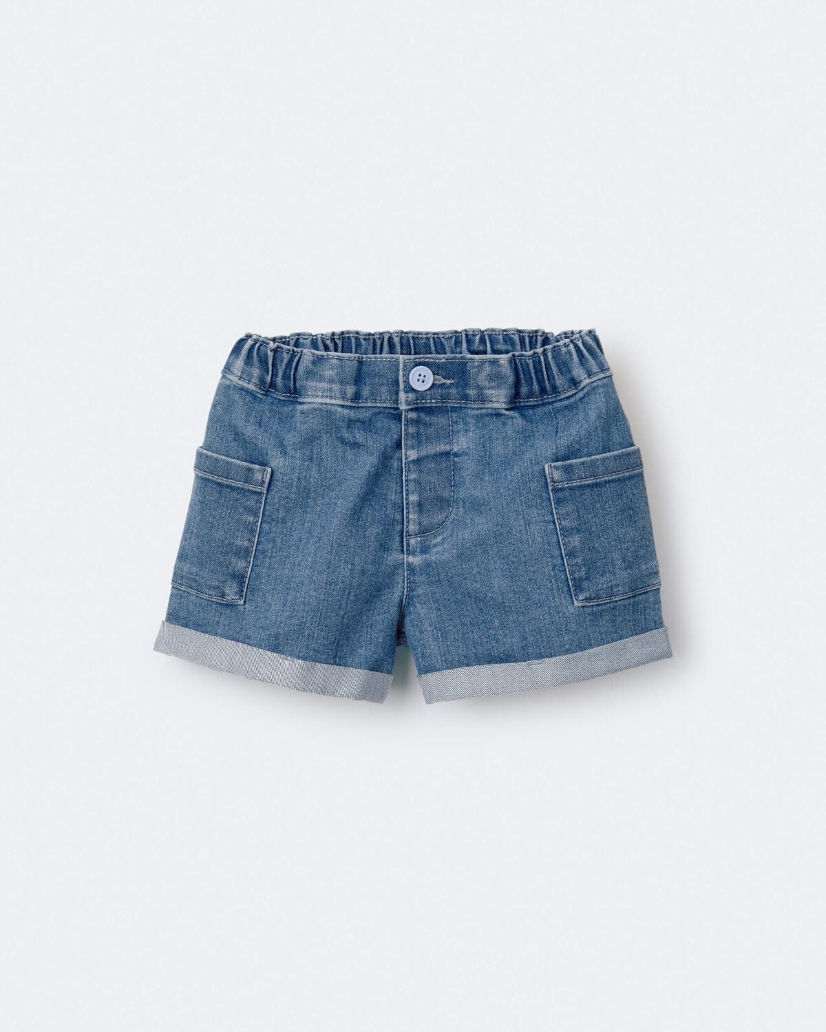 Toddler Girl Mom Shorts in Denim - Image 2