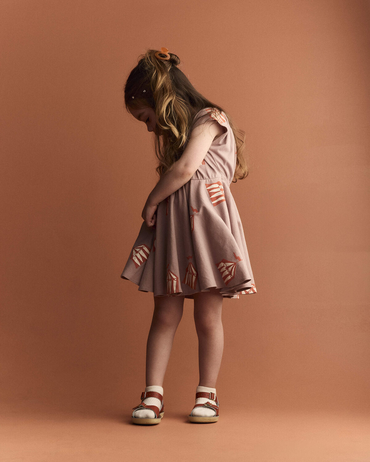 Toddler Girl Avenue Twirl™ Dress in Big Top Print - Mauve - Image 5