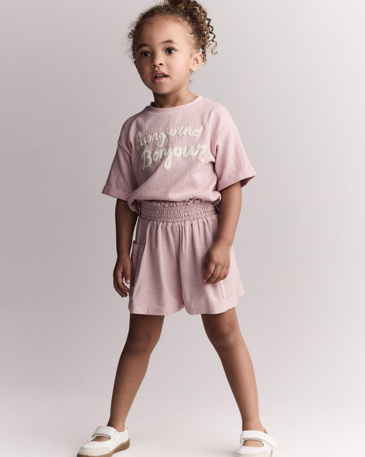 Toddler Girl Swing Shorts with Pockets - Light Pink - Image 2