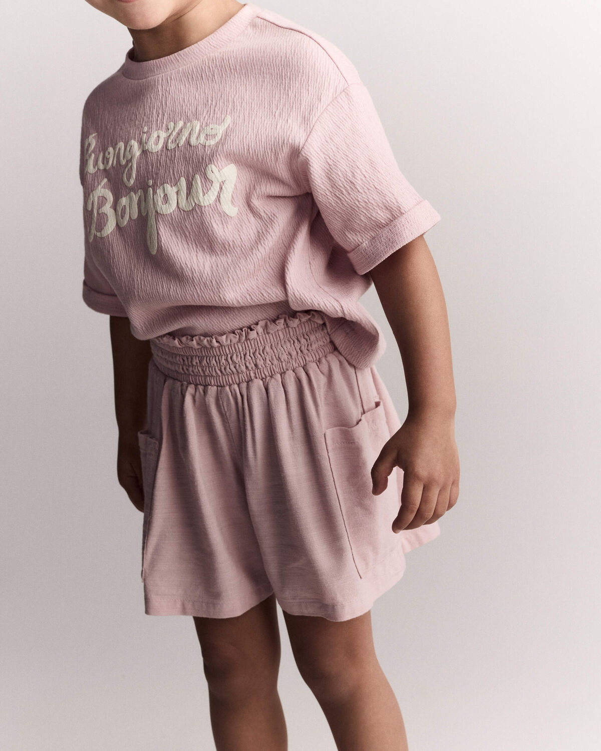 Toddler Girl Swing Shorts with Pockets - Light Pink - Image 4