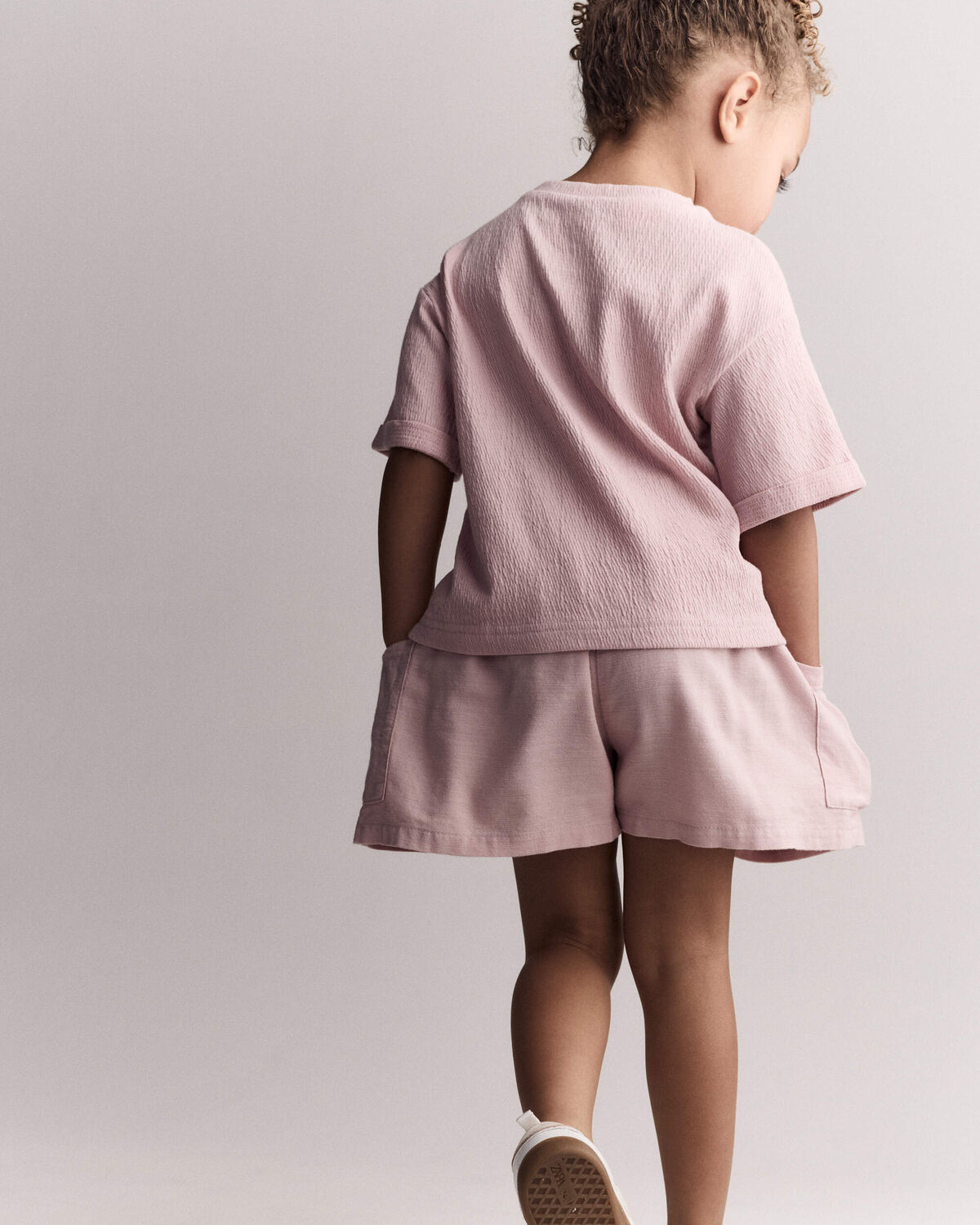 Toddler Girl Swing Shorts with Pockets - Light Pink - Image 5