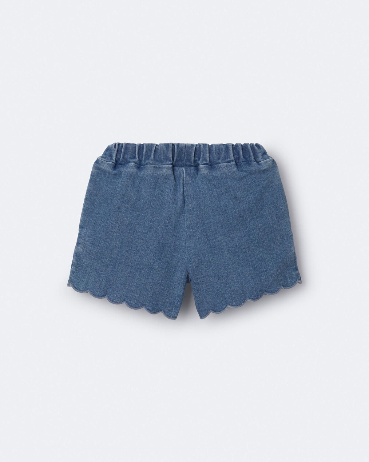 Toddler Girl Scalloped Shorts in Denim - Image 6