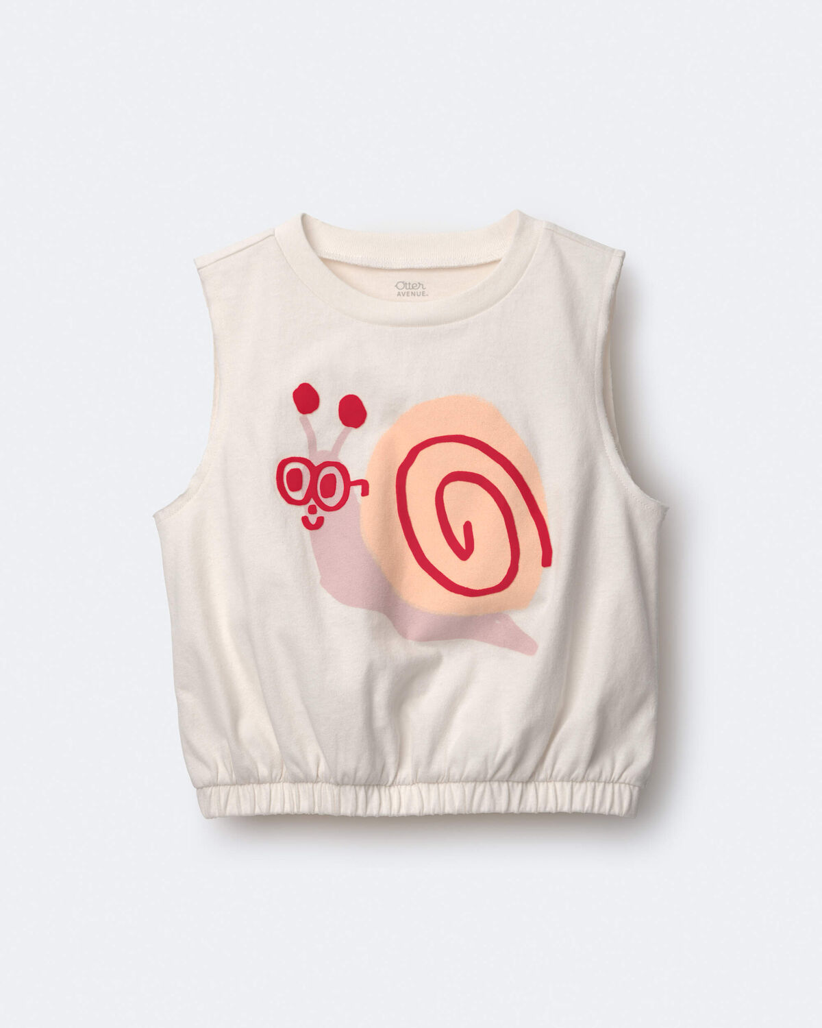 Toddler Girl Snail Elastic Waist Tank - Cream - Image 2