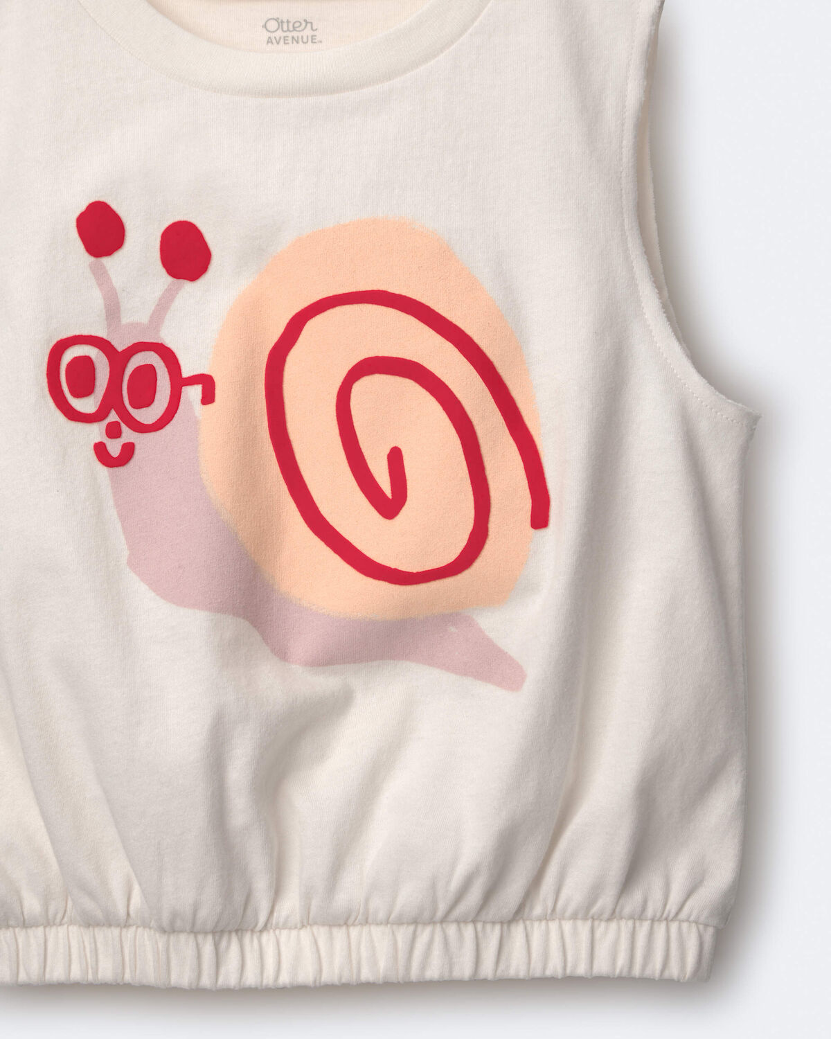 Toddler Girl Snail Elastic Waist Tank - Cream - Image 6