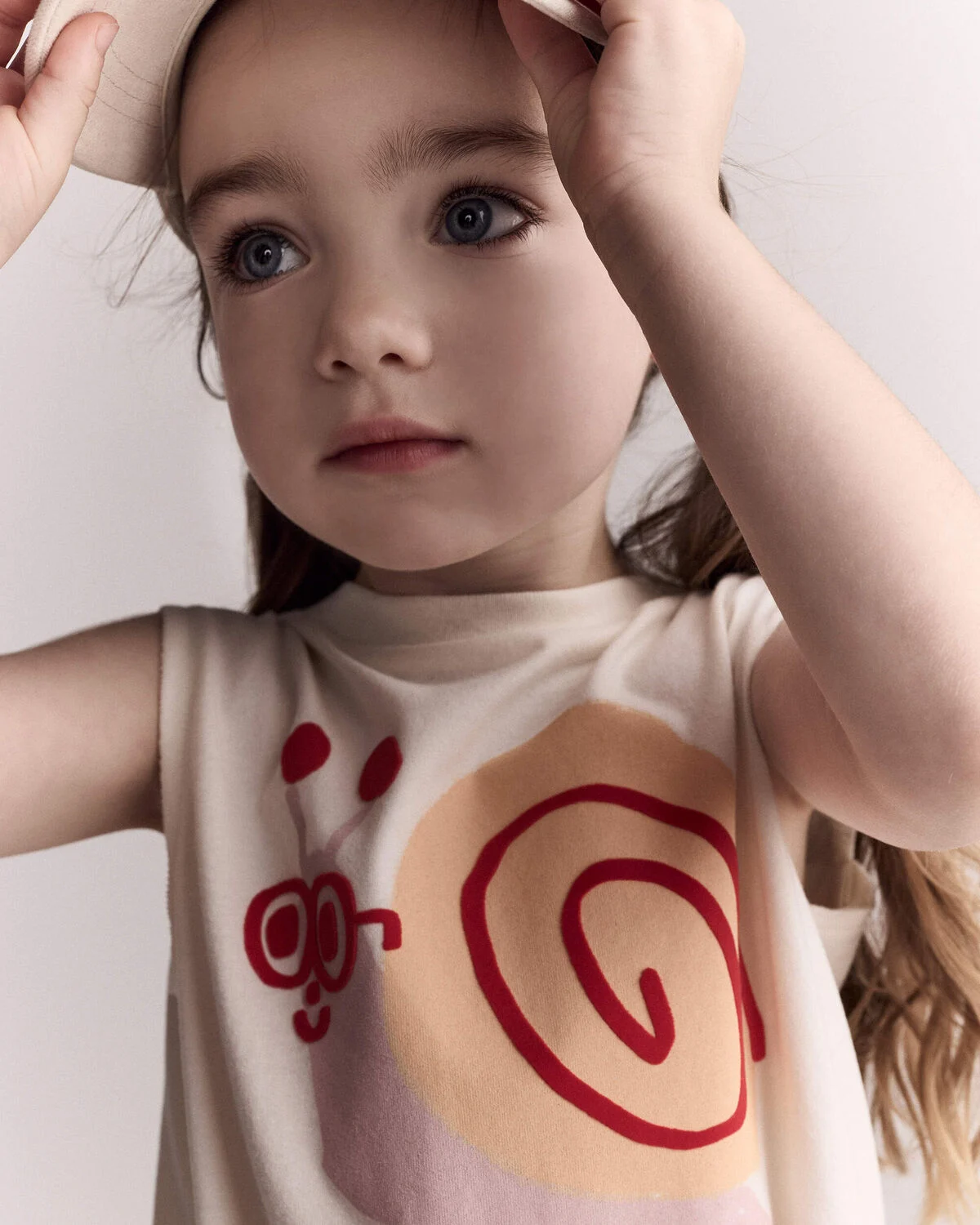 Toddler Girl Snail Elastic Waist Tank - Cream - Image 4