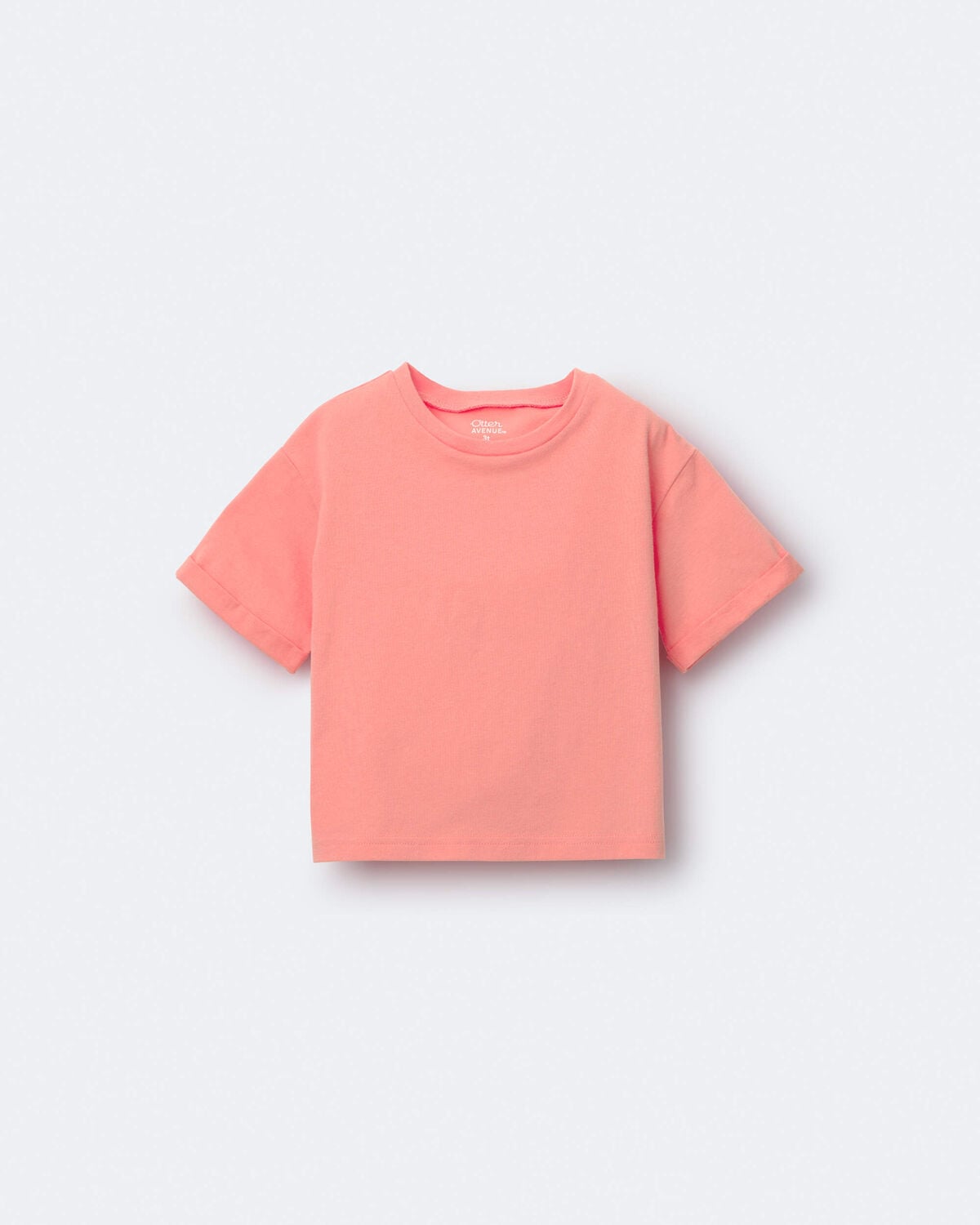 Toddler Rolled Cuff Tee - Coral - Image 2