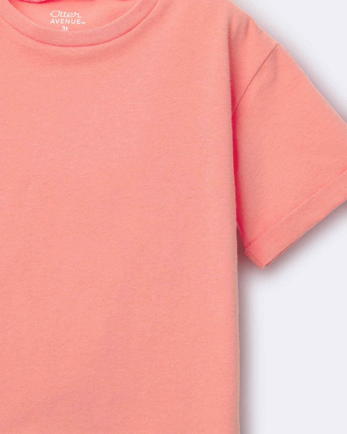 Toddler Rolled Cuff Tee - Coral - Image 4