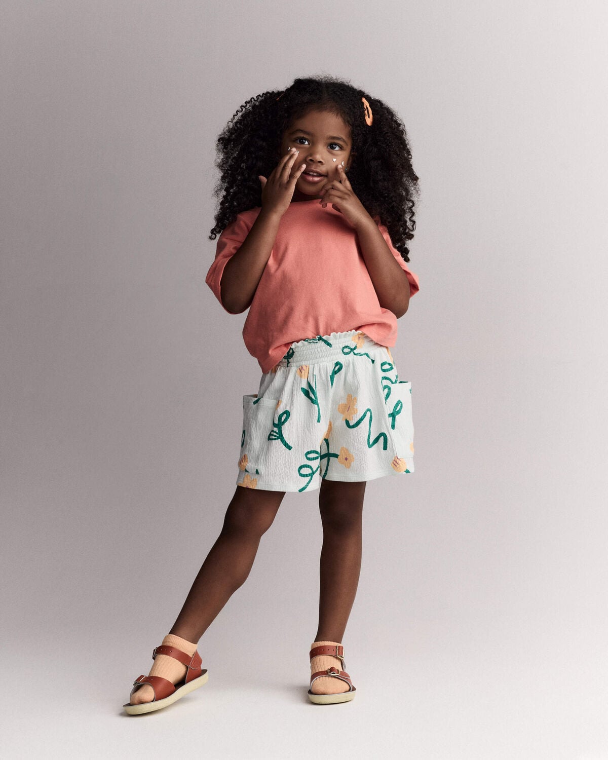 Toddler Rolled Cuff Tee - Coral - Image 3