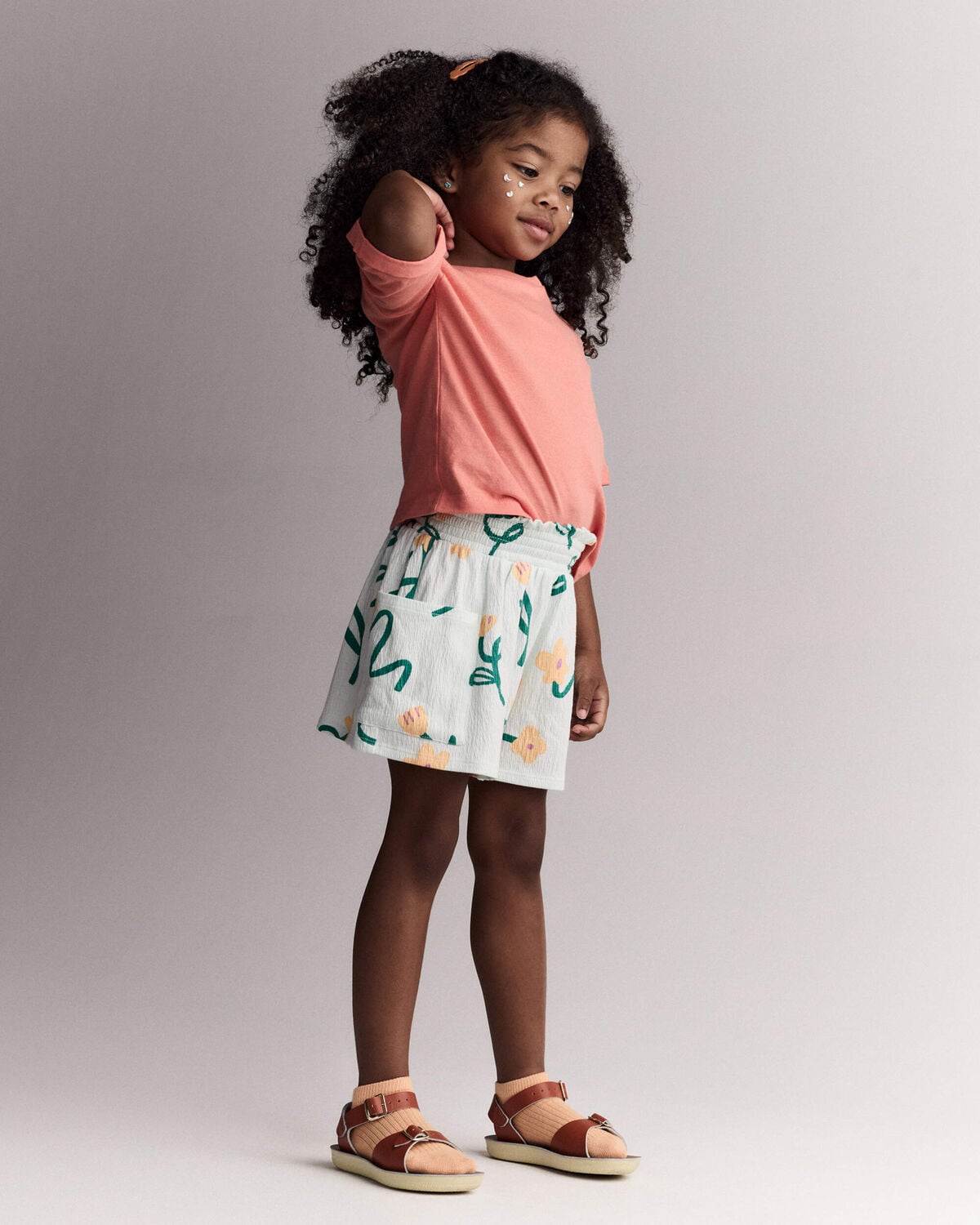 Toddler Rolled Cuff Tee - Coral - Image 5