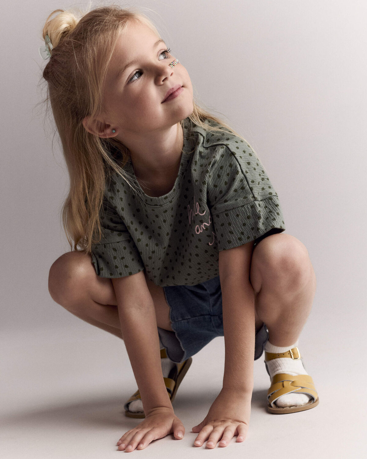 Toddler Girl 'Hide and Seek' High-Low Dolman Tee - Olive - Image 5