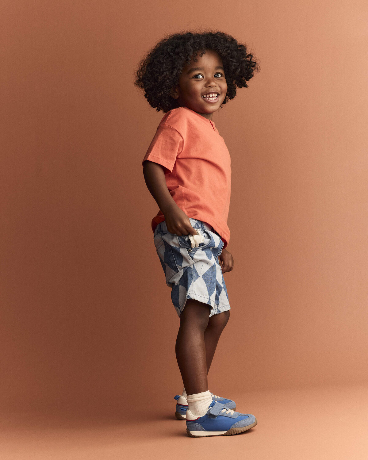 Toddler Boy Button-Front Tee - Orange - Image 3