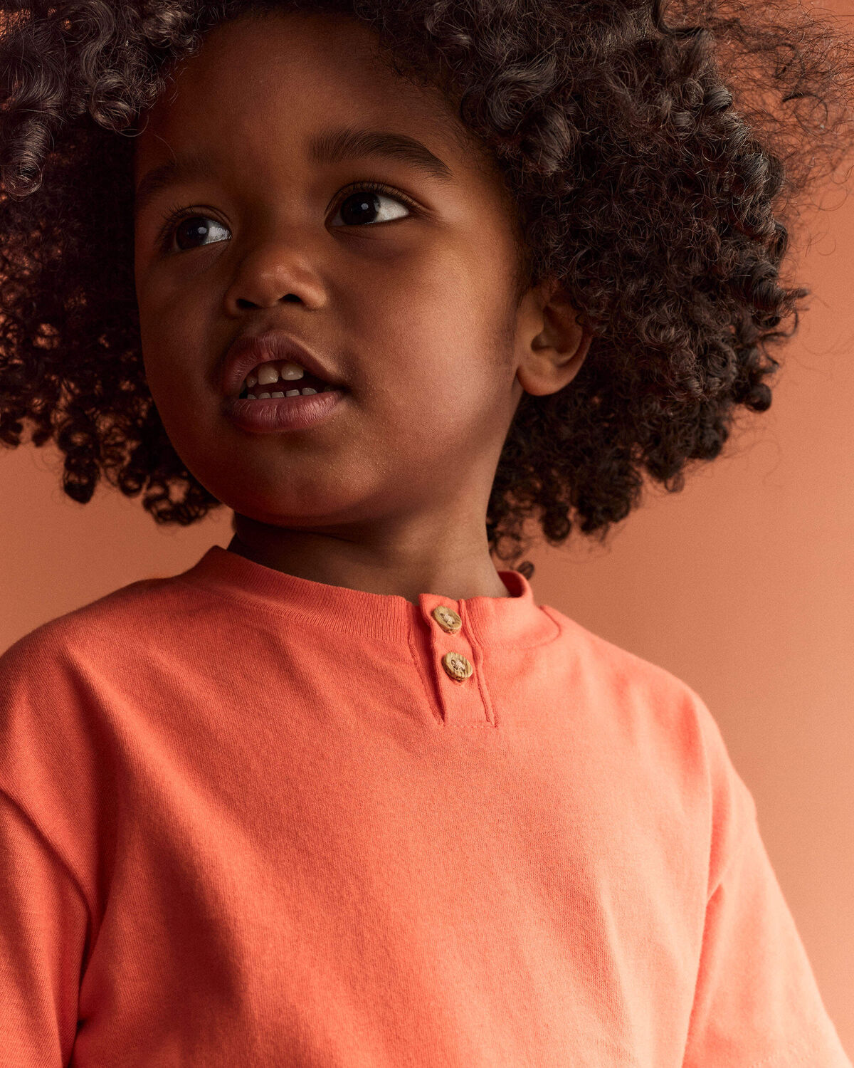 Toddler Boy Button-Front Tee - Orange - Image 4