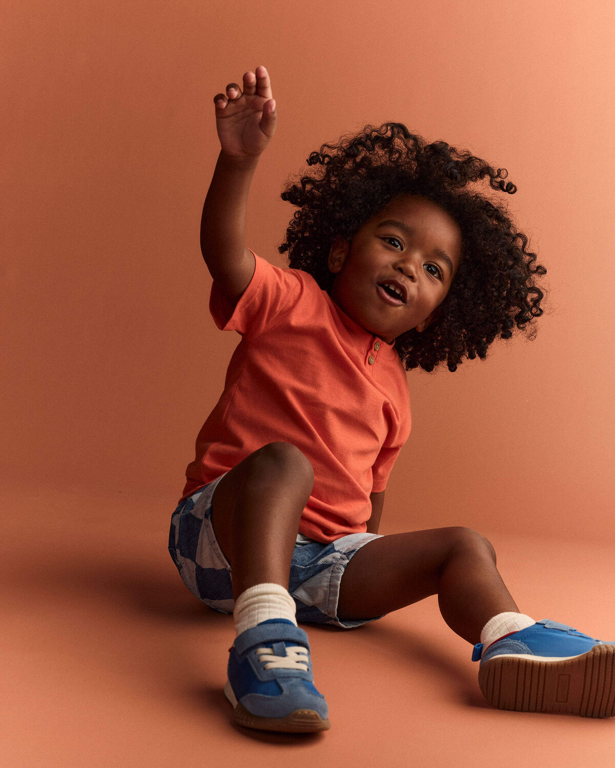 Toddler Boy Button-Front Tee - Orange - Image 5