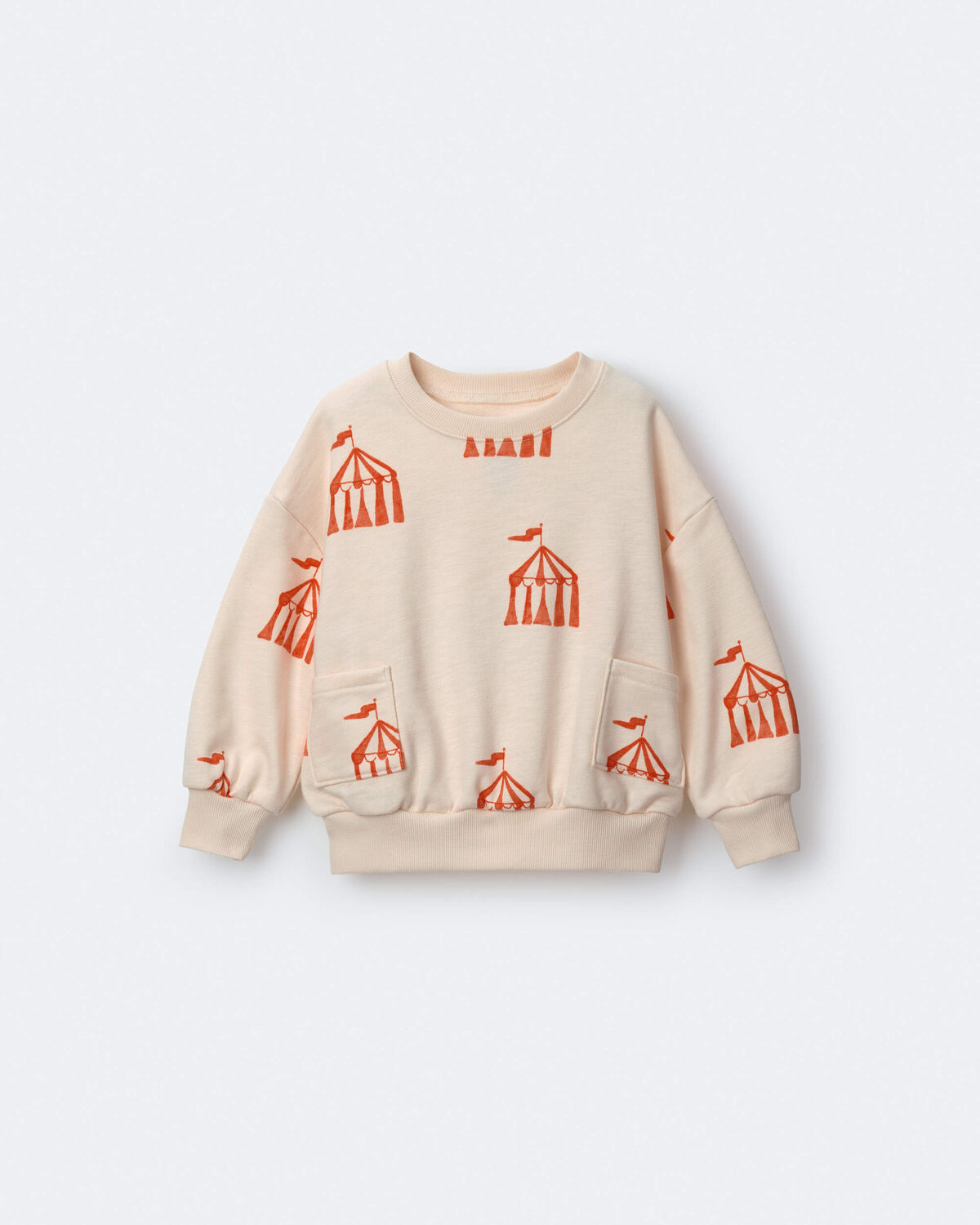 Toddler Otter Sweatshirt™ with Pockets in Big Top Print - Cream - Image 2