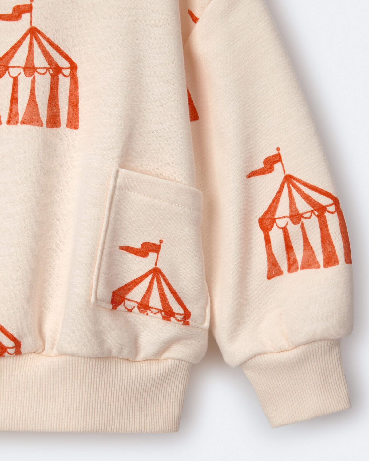 Toddler Otter Sweatshirt™ with Pockets in Big Top Print - Cream - Image 4