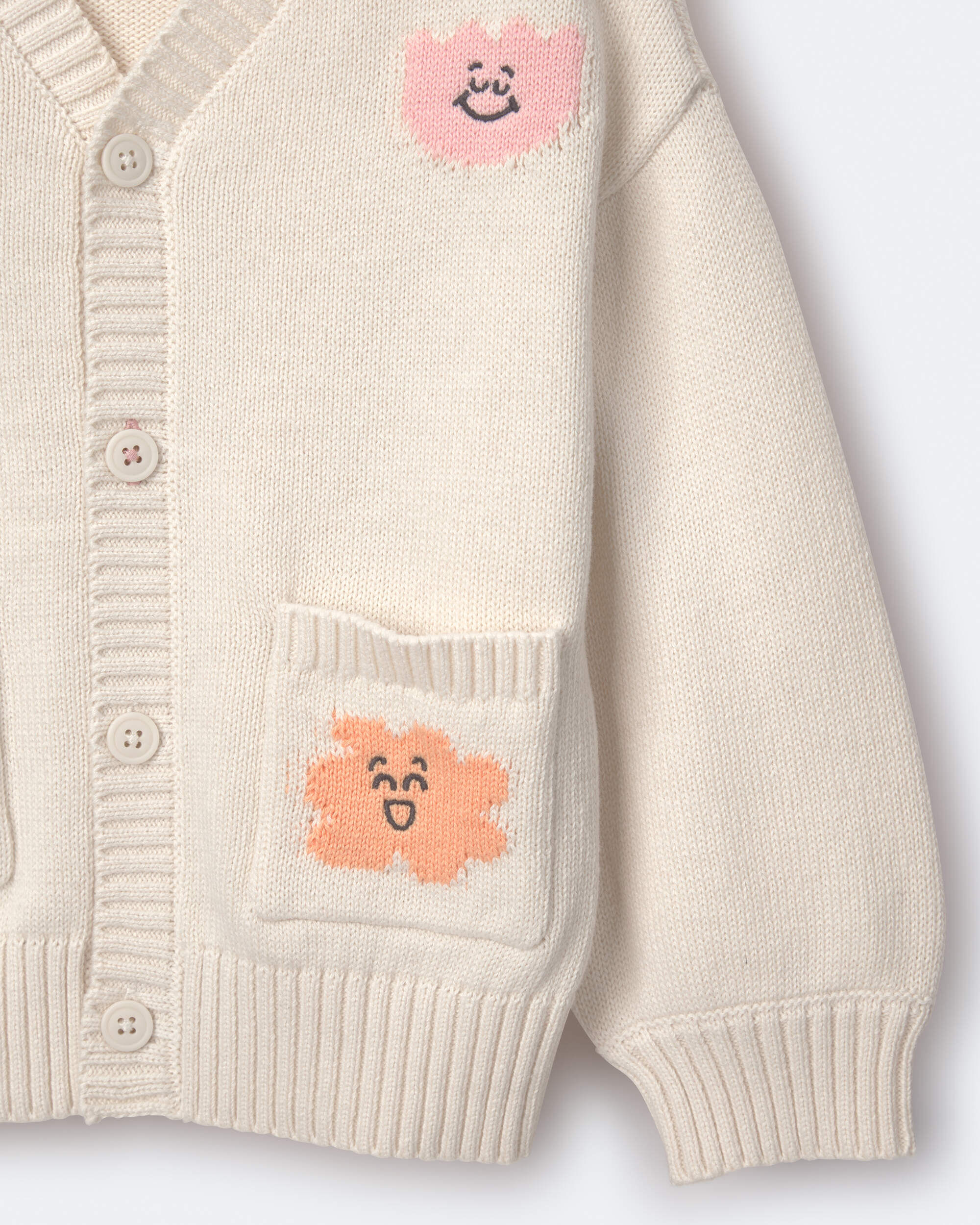 Toddler Cardigan with Avenue Pockets in Abstract Print - Teal - Image 5