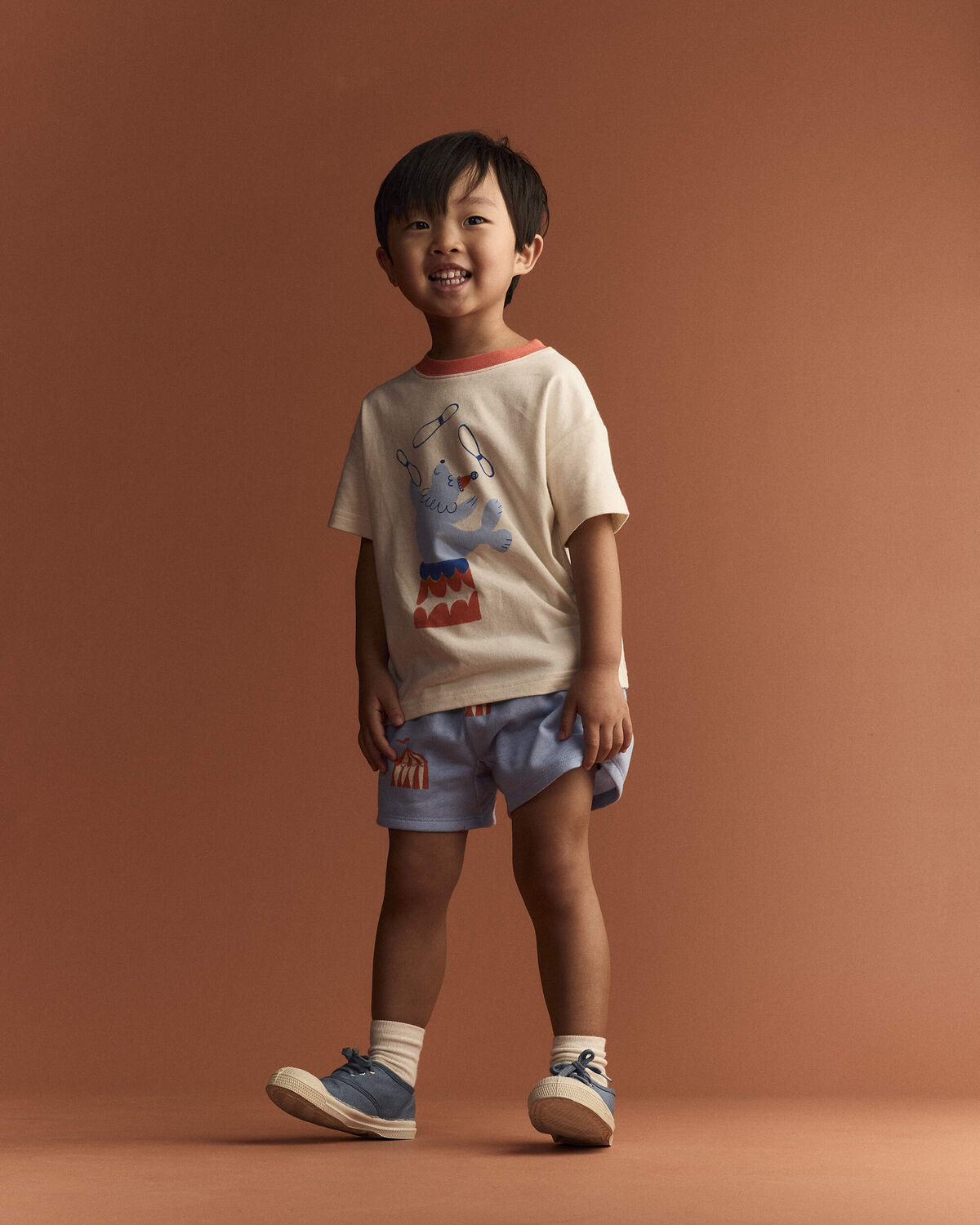 Toddler City Park™ Short in Big Top Print - Blue - Image 3