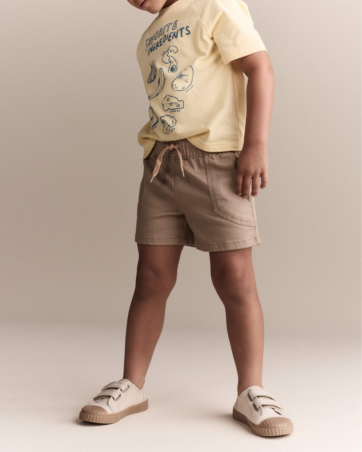 Toddler Boy Standard Shorts with Pockets - Khaki - Image 3