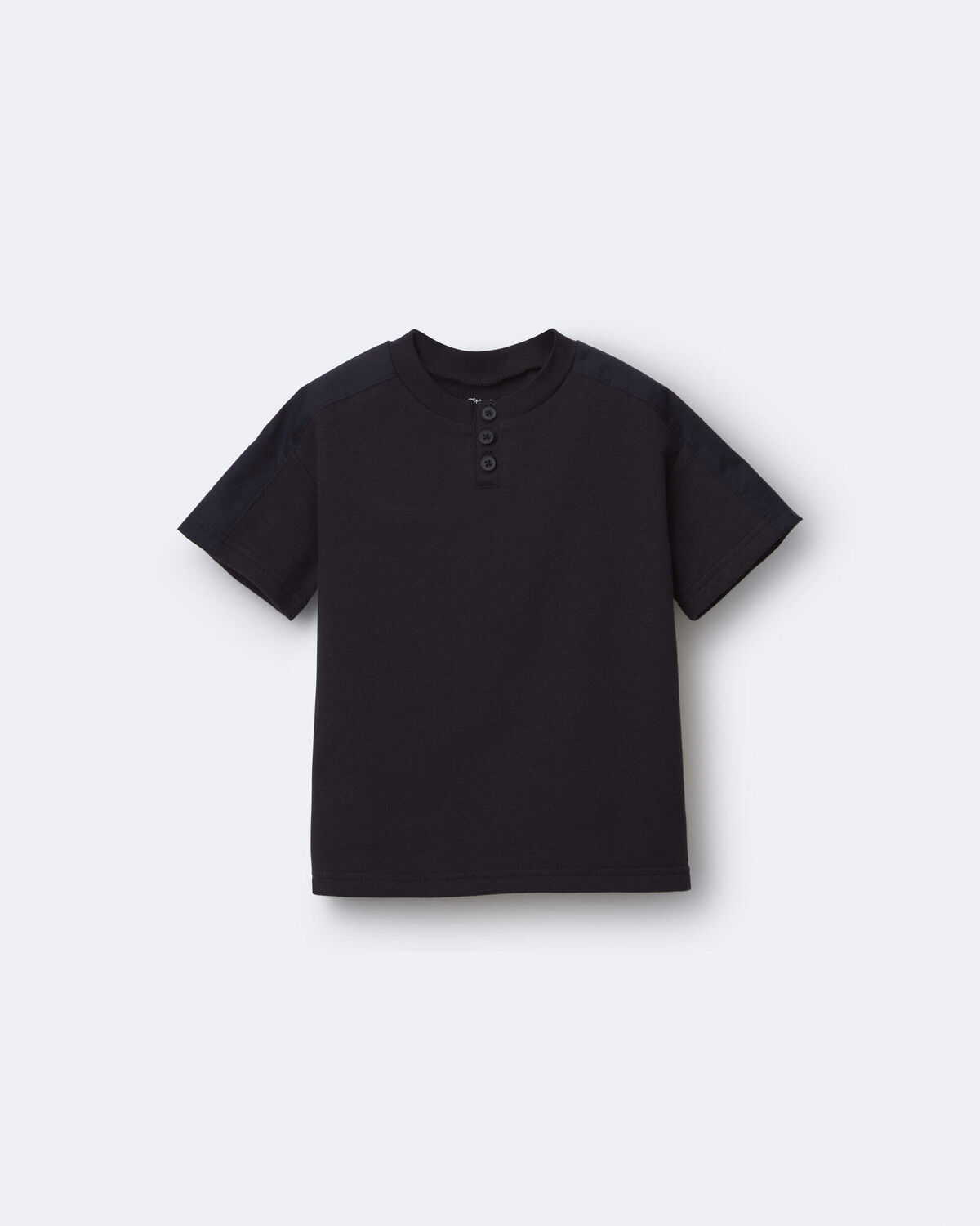 Toddler Boy Henley Tee - Black - Image 2