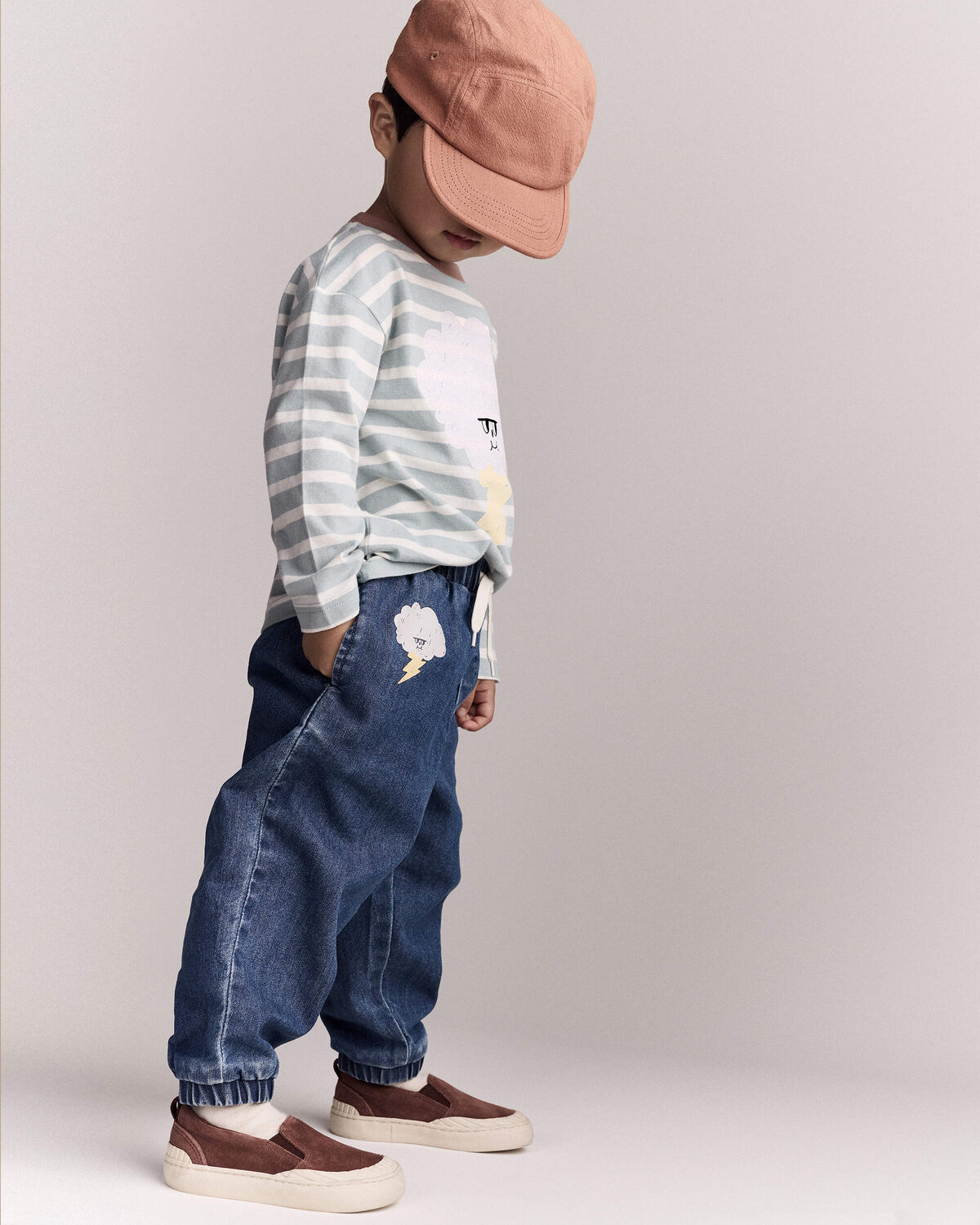 Toddler 'Splish, Splash' Jogger Pant in Denim - Blue - Image 3