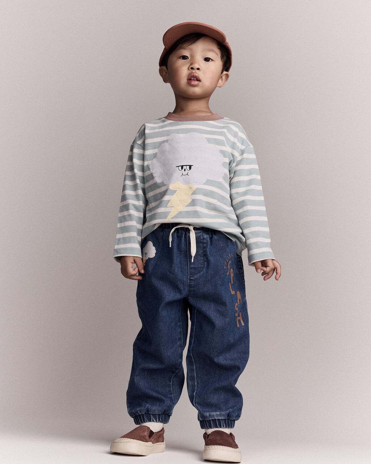 Toddler 'Splish, Splash' Jogger Pant in Denim - Blue - Image 5