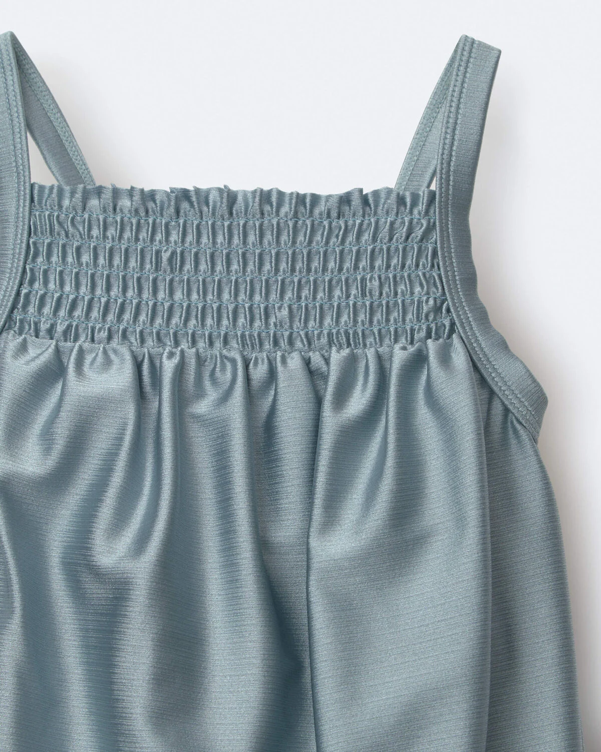 Toddler Girl Smocked One-Piece Swimsuit - Pale Blue - Image 4