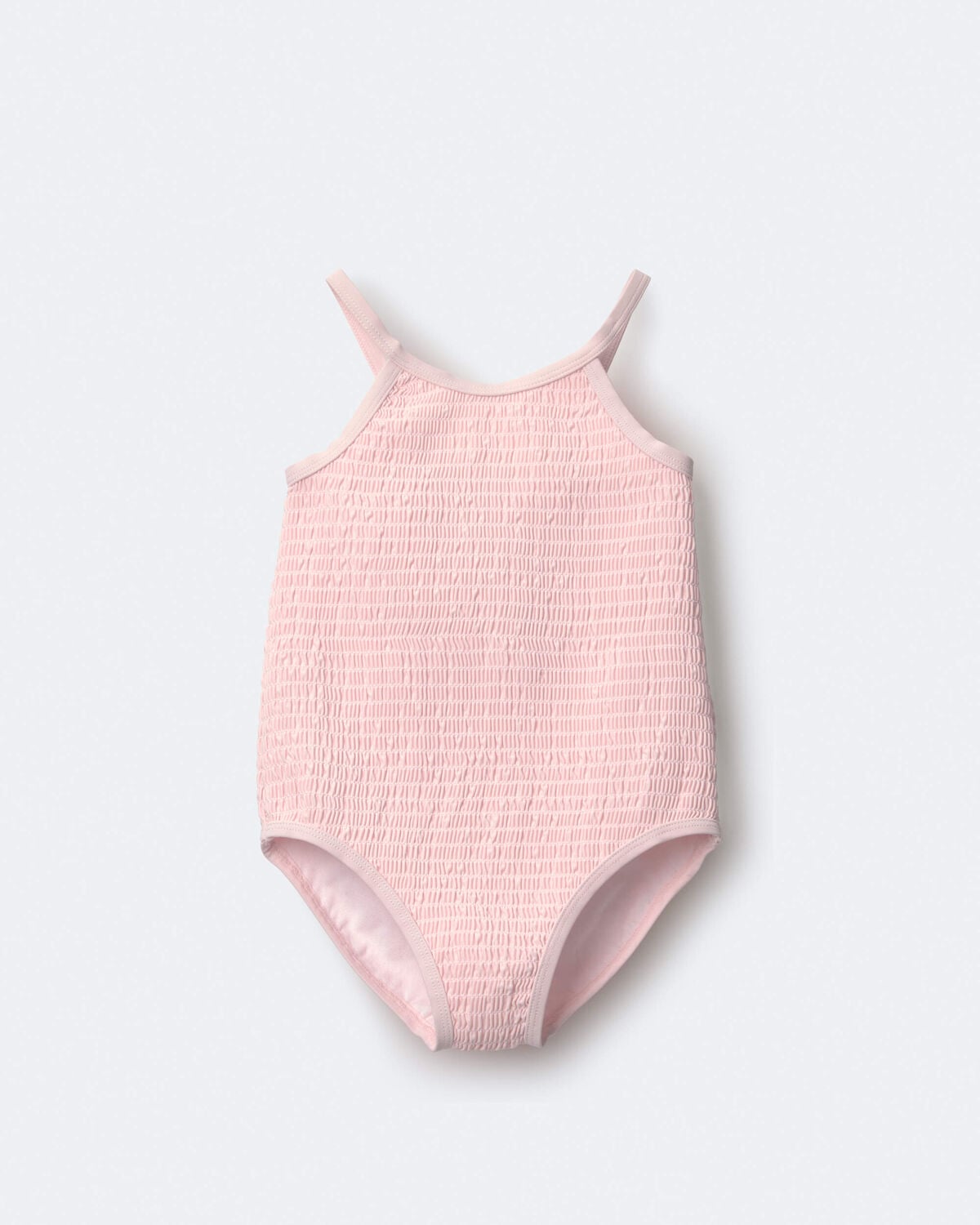 Toddler Girl Smocked One-Piece Swimsuit - Light Pink - Image 2
