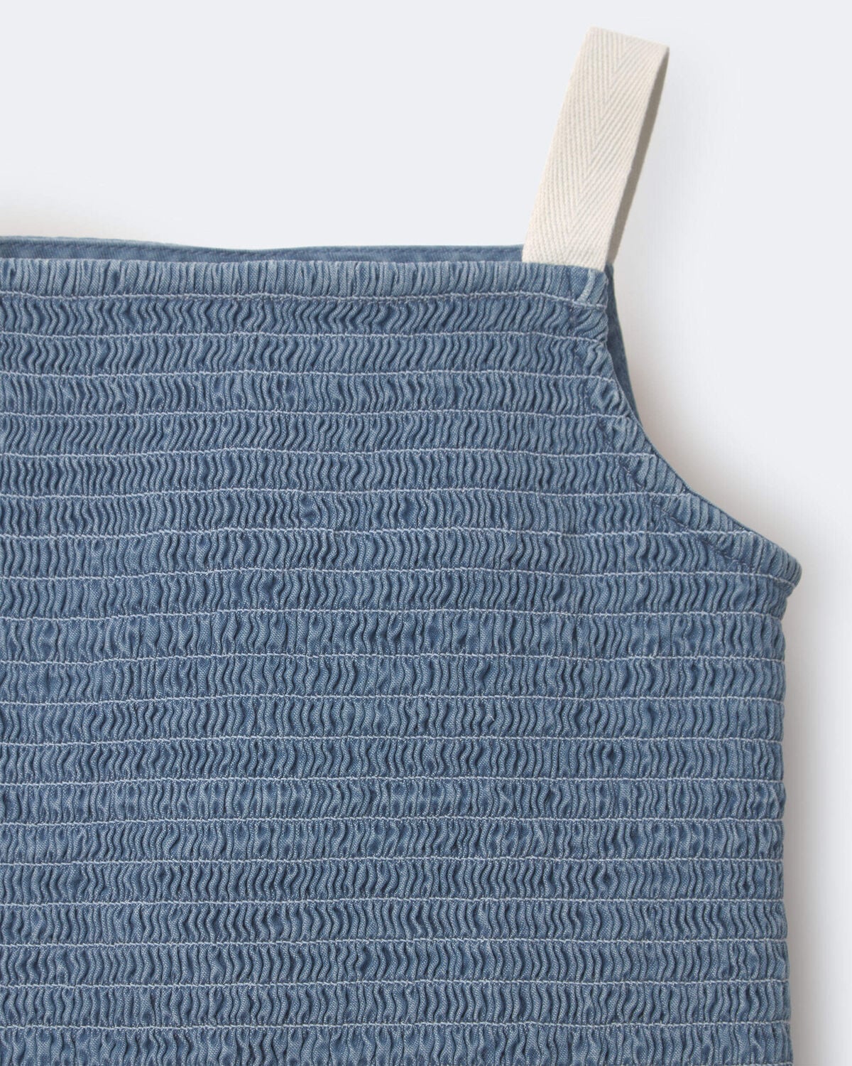 Toddler Girl Smocked Peplum Top in Chambray - Image 4