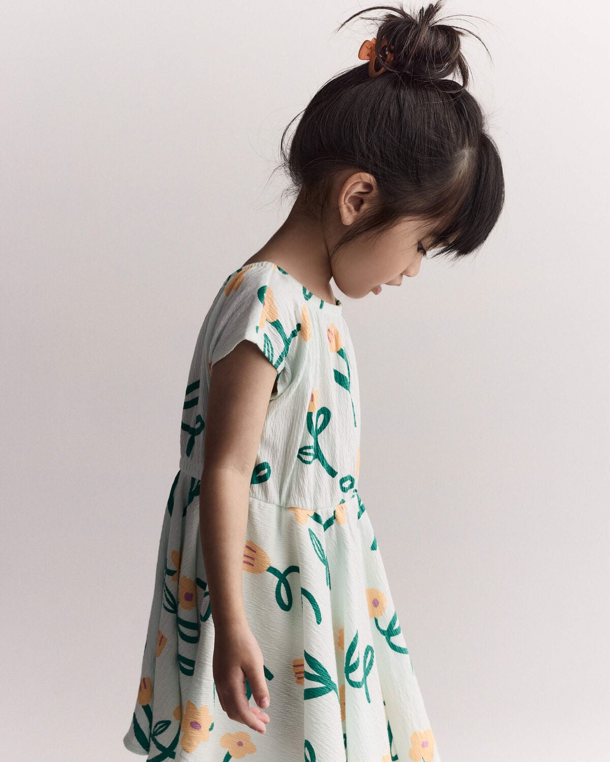 Toddler Girl Avenue Twirl™ Dress in Floral Print - Light Green - Image 3