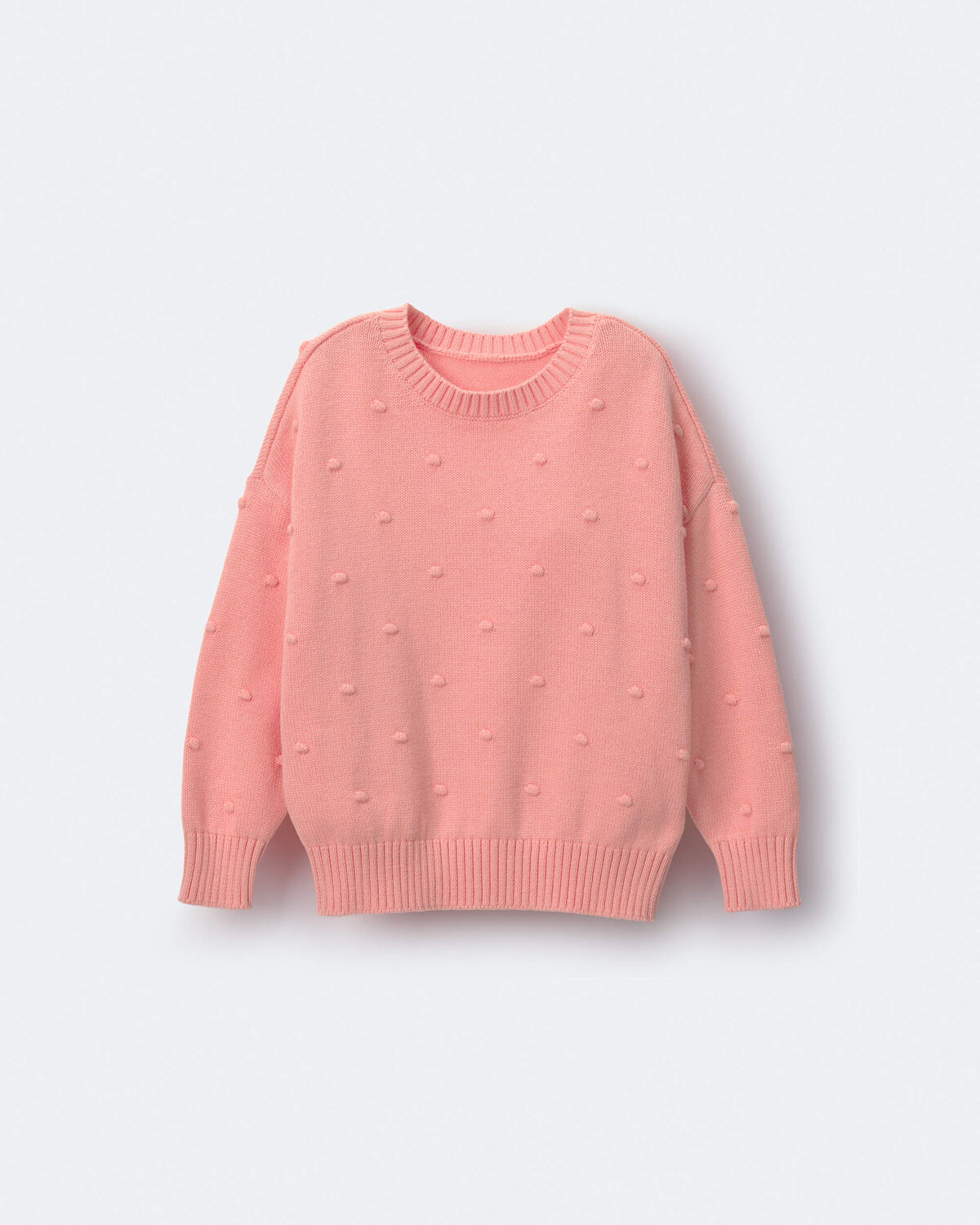 Toddler Girl Popcorn Sweater - Coral - Image 2