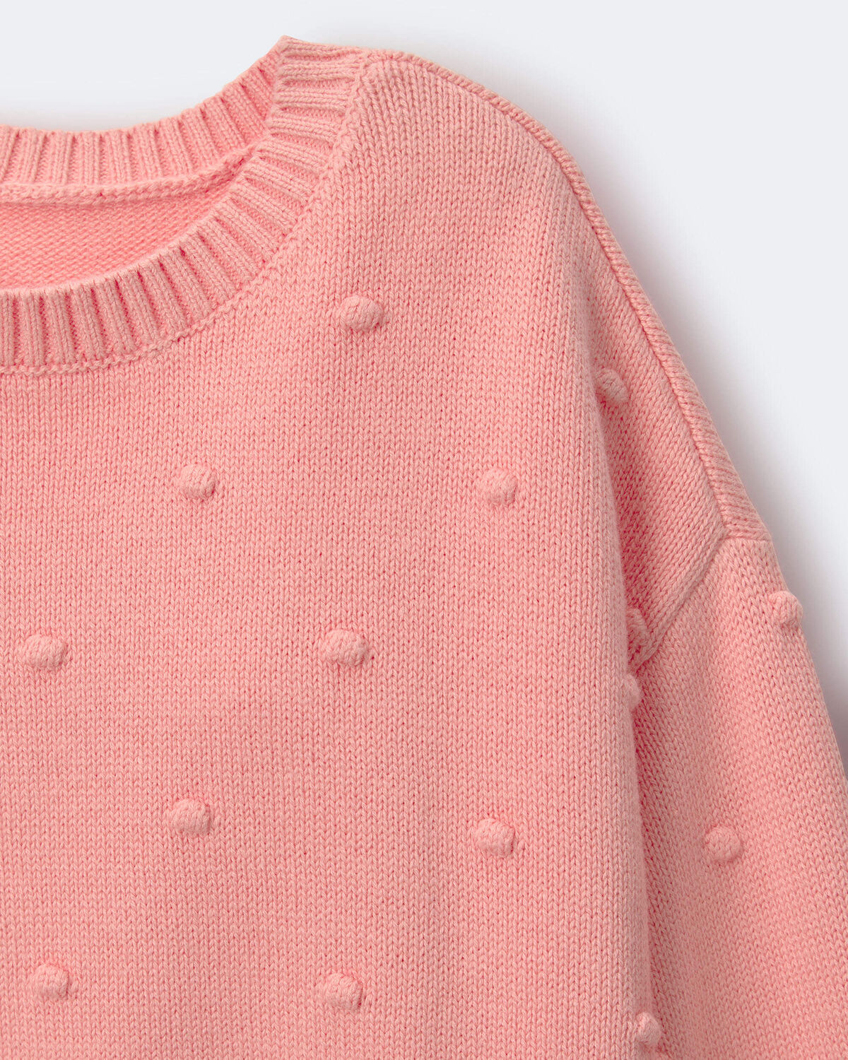 Toddler Girl Popcorn Sweater - Coral - Image 6