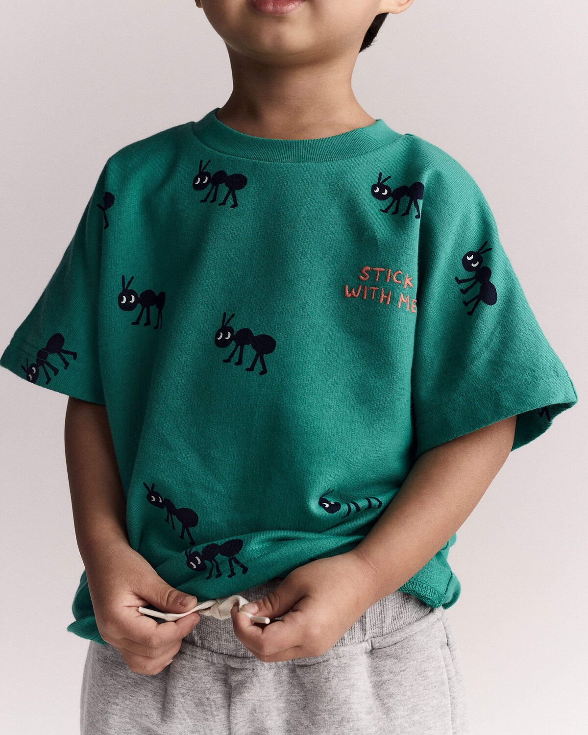 Toddler Boy 'Stick With Me' Dolman Tee - Dark Green - Image 3