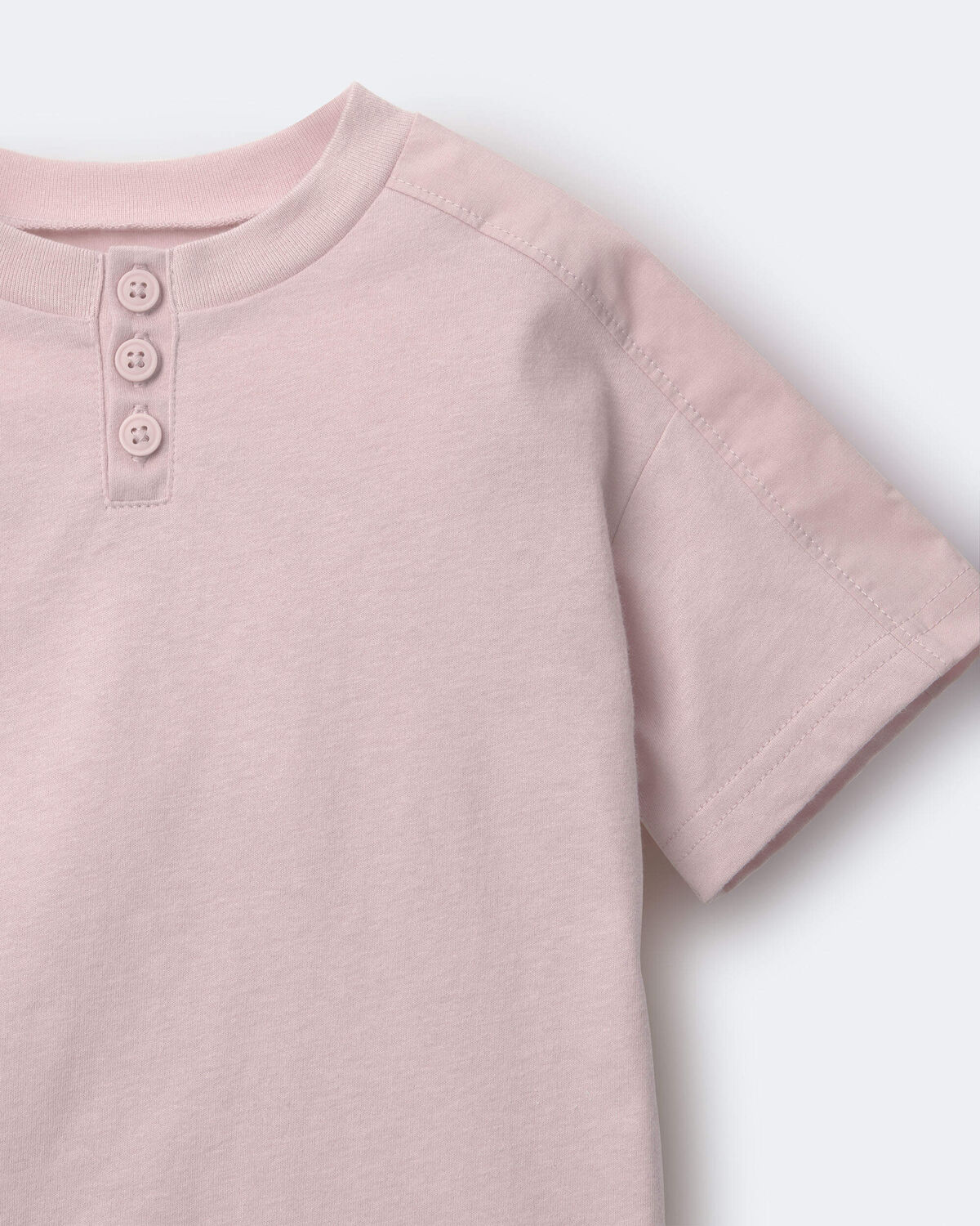 Toddler Henley Tee - Light Pink - Image 4